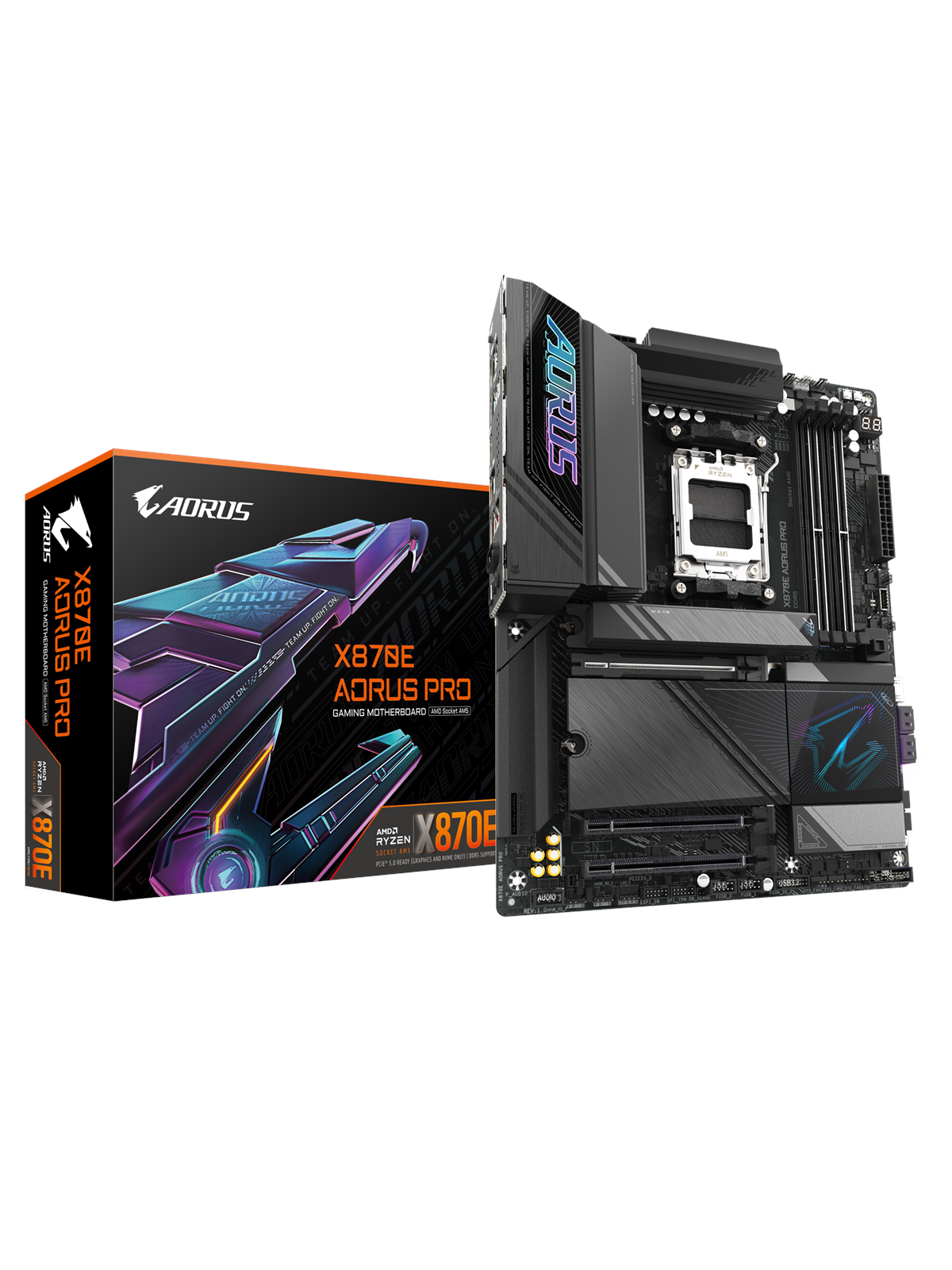 Gigabyte X870e Aorus Pro Mainboard - Amd X870e - Amd Am5 Socket - Ddr5 Ram - Atx