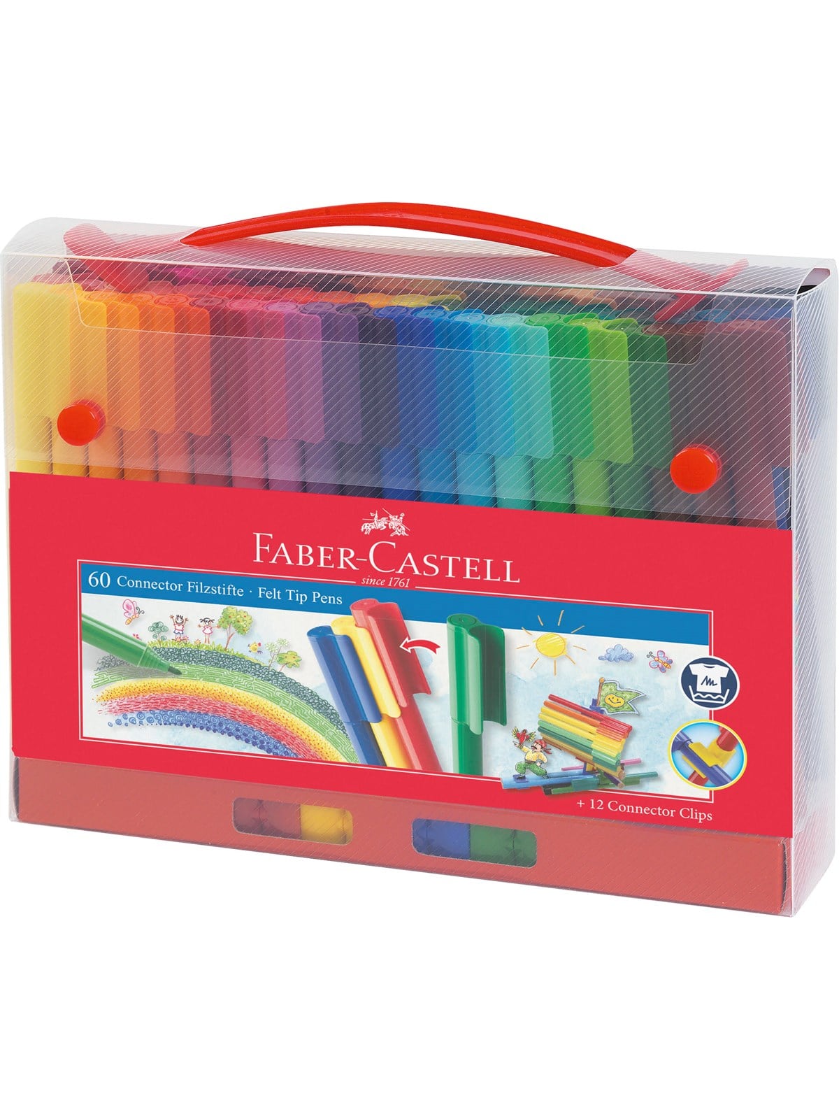 Faber-castell Koffer Connector Filzstifte 60-teilig - Utensilien Zum Schreiben Und Zeichnen - 155560