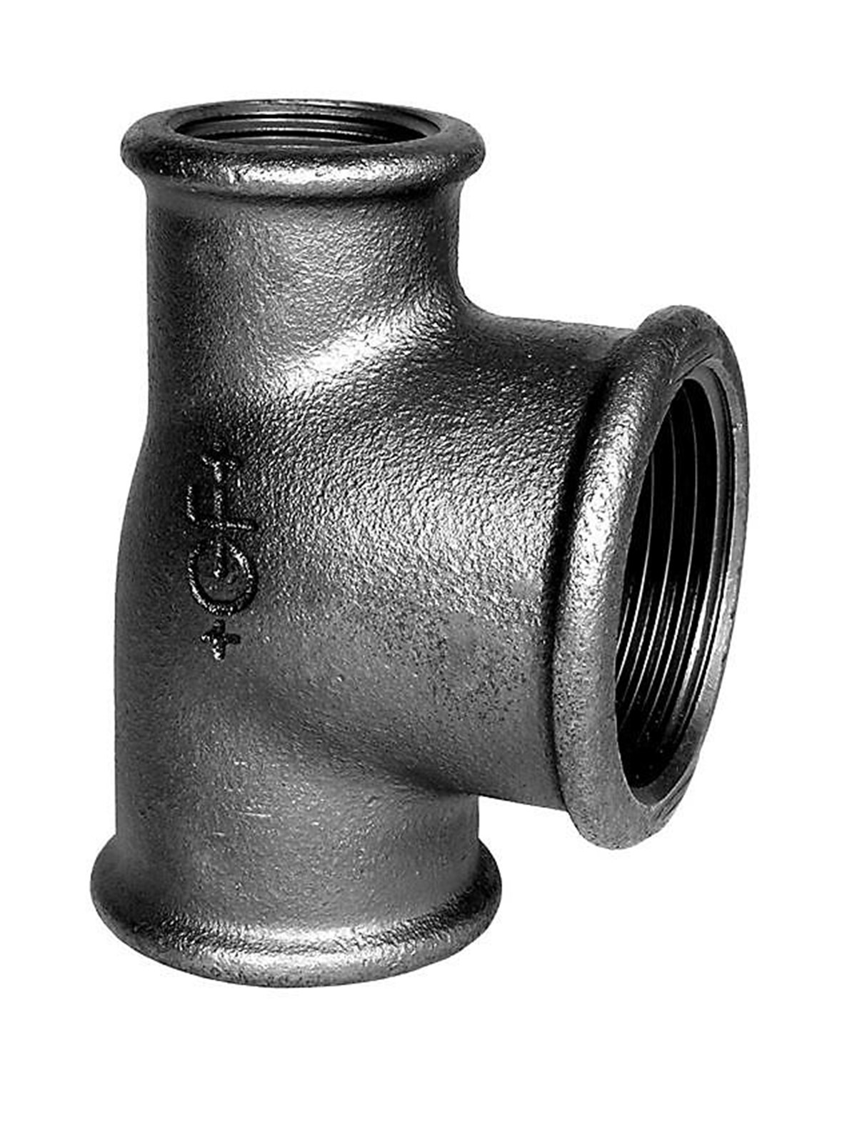 +GF+ tee 90° black reduced 3/4-1-1/2''