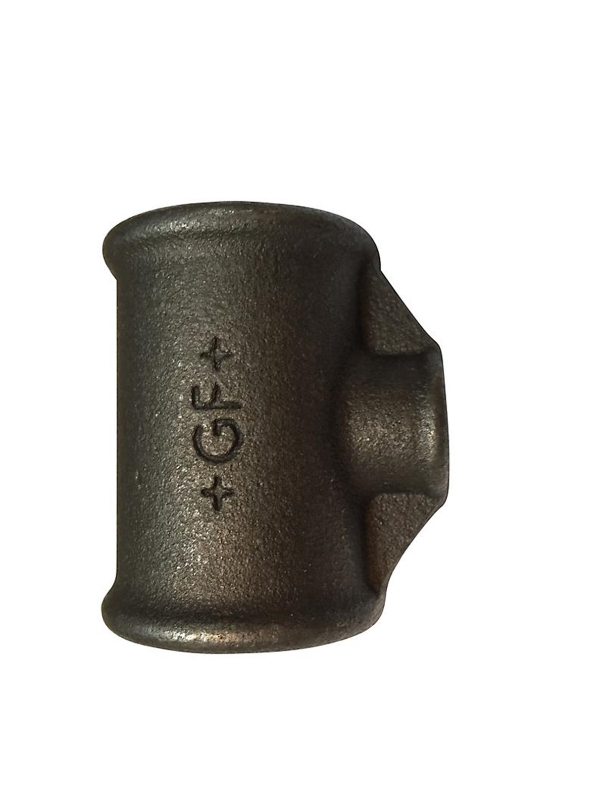 +GF+ tee 90° black reduced 1/2-1/4''