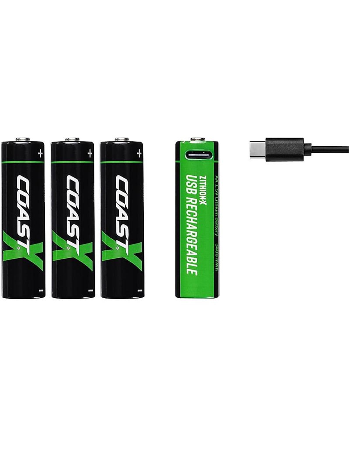 Coast Battery 1.5V AA Li-ion Rechargeable 2400 Mah Usb-c Cable Pack of 4. - Taschenlampen Und Scheinwerfer - 100047534