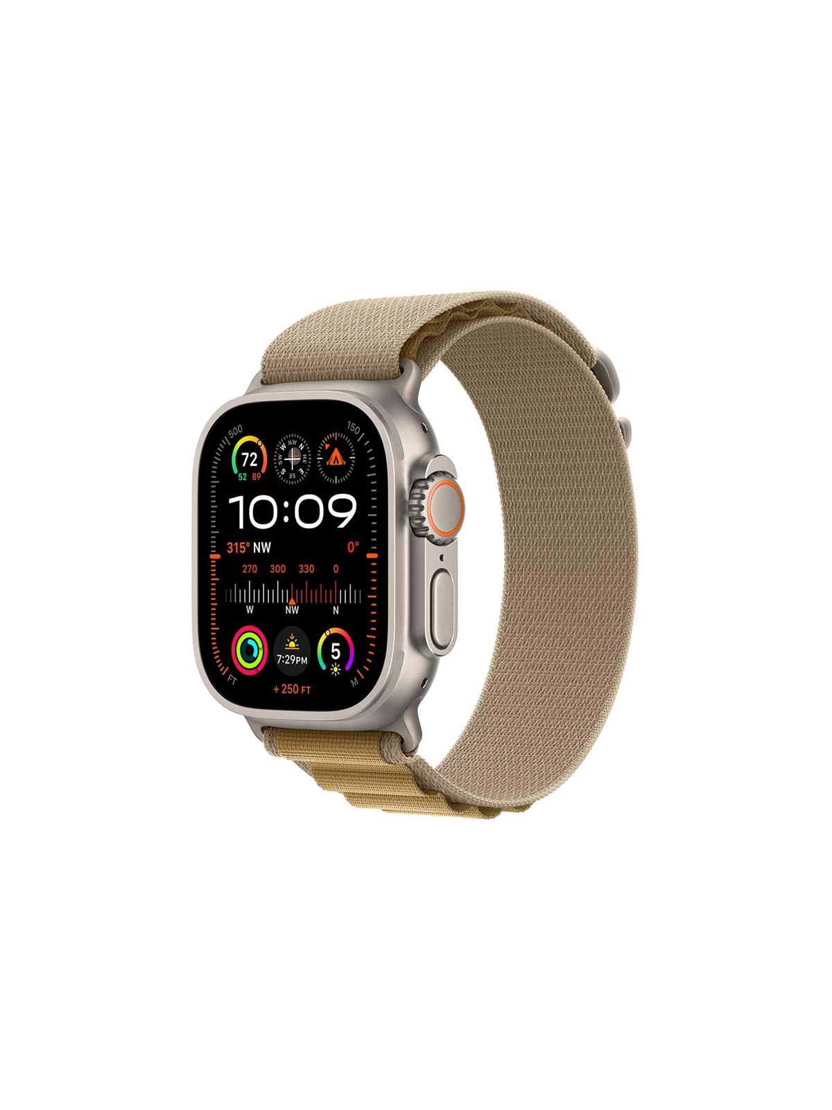 Apple Watch Ultra 2 Gps + Cellular 49mm - Titanium Case With Tan Alpine Loop - Medium - Smartwatches Pulsuhren Sportuhren Schrittzaehler - Mx4f3dh/a
