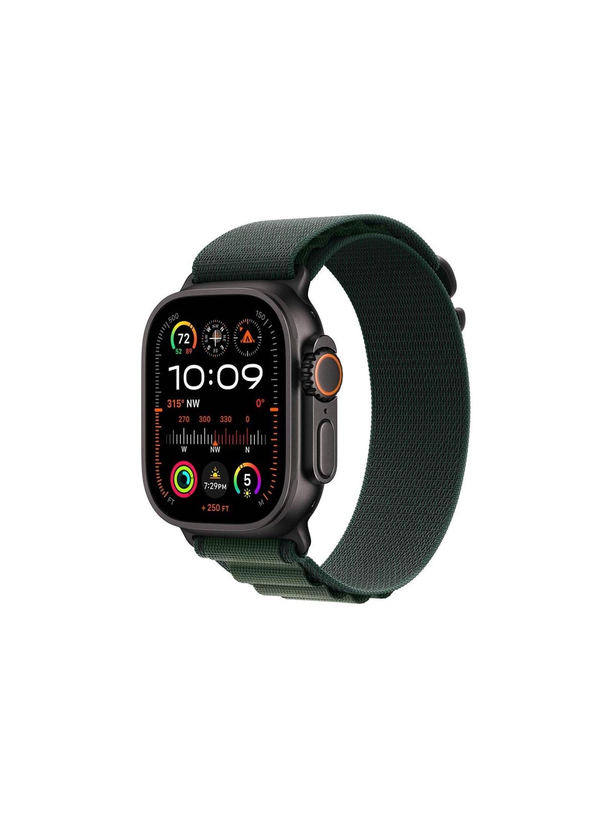 Apple Watch Ultra 2 Gps + Cellular 49mm - Black Titanium Case With Dark Green Alpine Loop - Medium - Smartwatches Pulsuhren Sportuhren Schrittzaehler 
