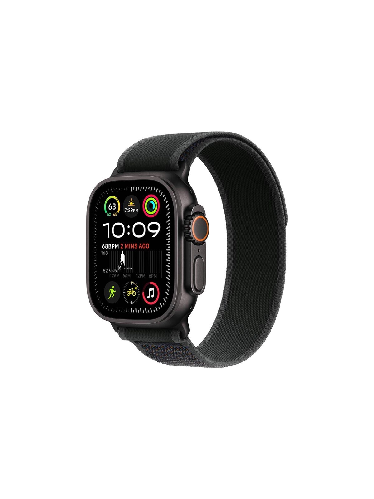 Apple Watch Ultra 2 Gps + Cellular 49mm - Black Titanium Case With Black Trail Loop - S/m - Smartwatches Pulsuhren Sportuhren Schrittzaehler - Mx4u3dh