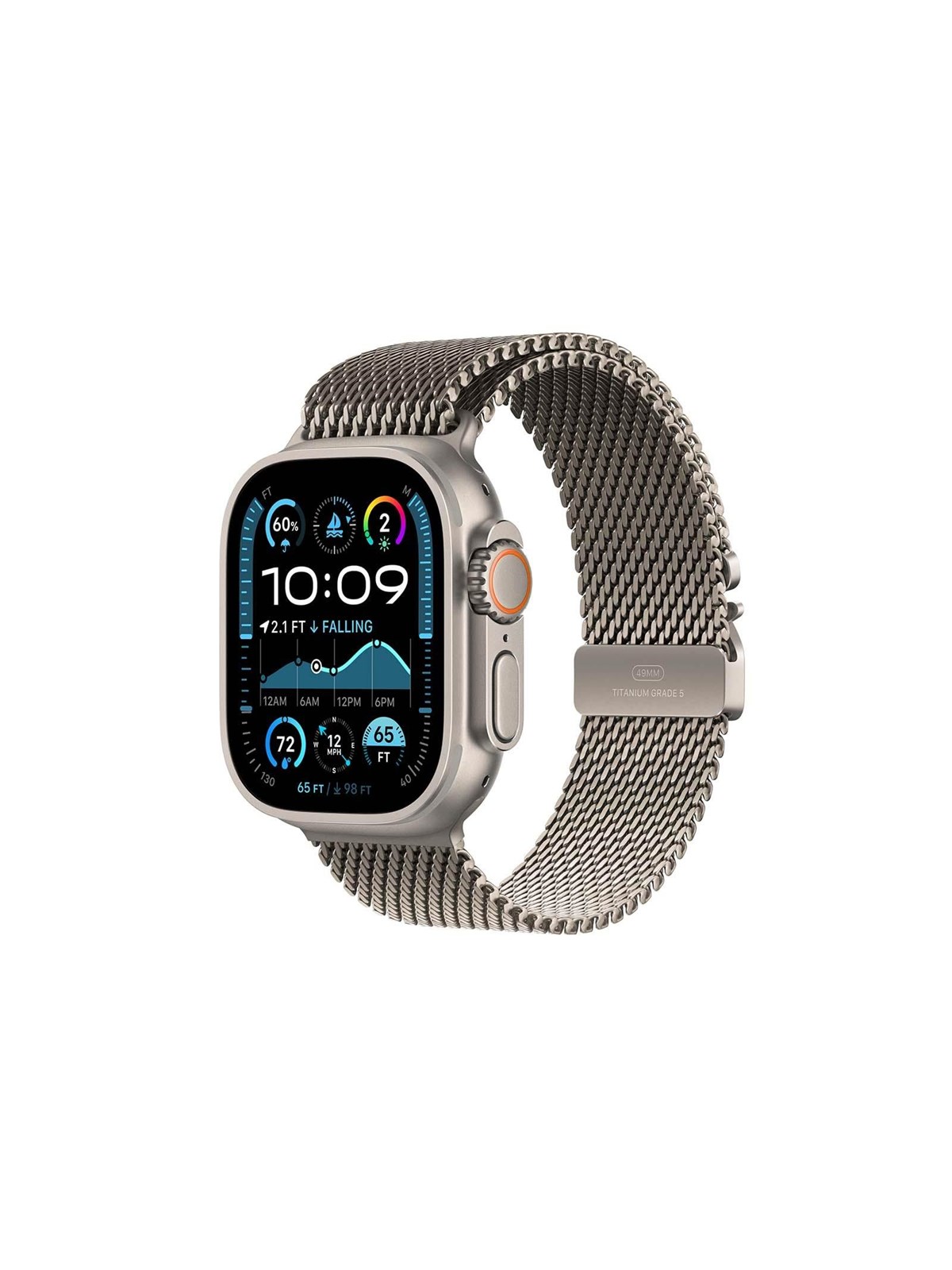 Apple Watch Ultra 2 Gps + Cellular 49mm - Titanium Case With Titanium Milanese Loop - L - Smartwatches Pulsuhren Sportuhren Schrittzaehler - Mx5t3dh/a