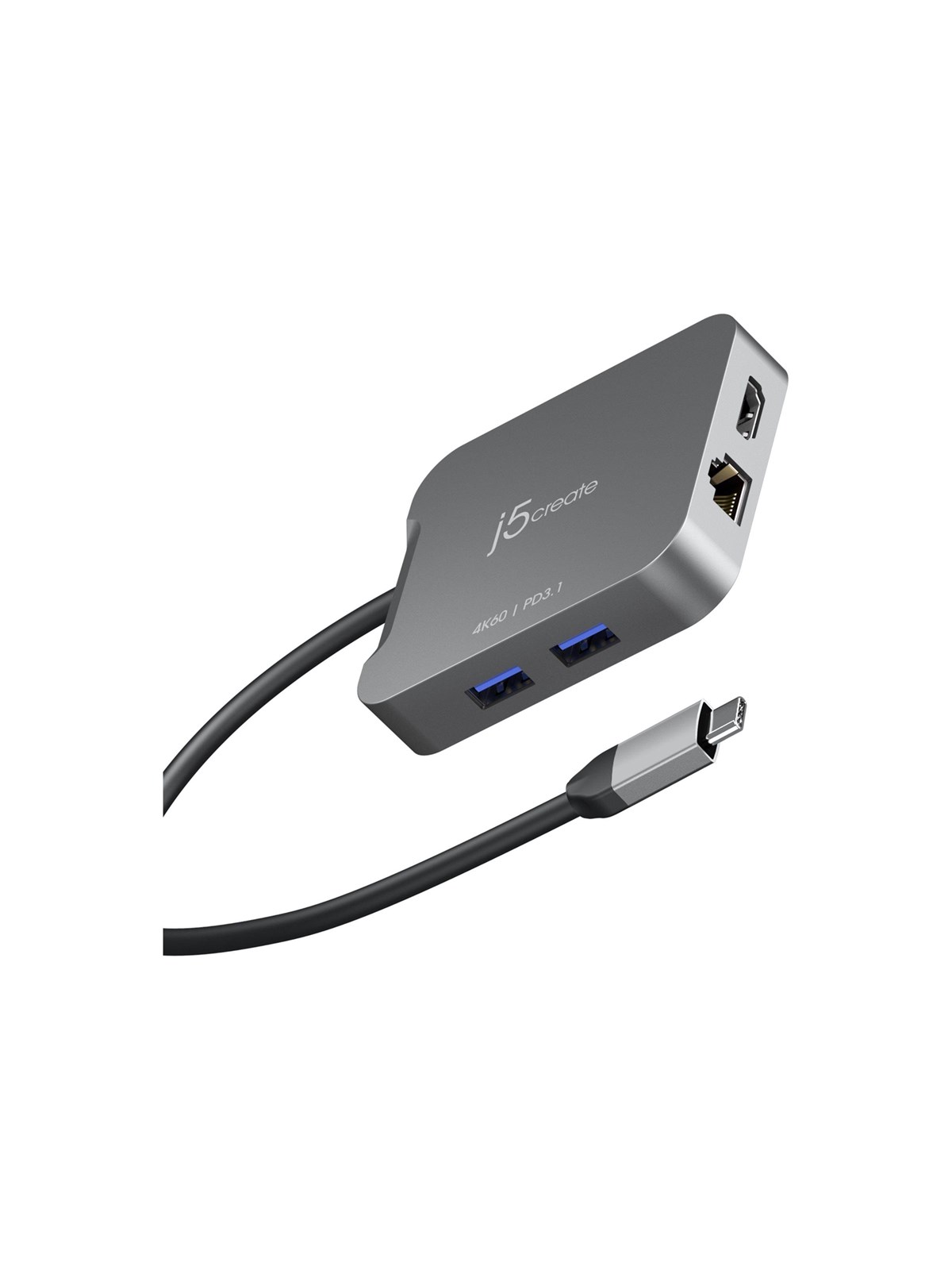 J5create 5-in-1 Usb-c Travel Adapter (With Ethernet And 140w PD) - Dockingstationen - Jcd3191-n