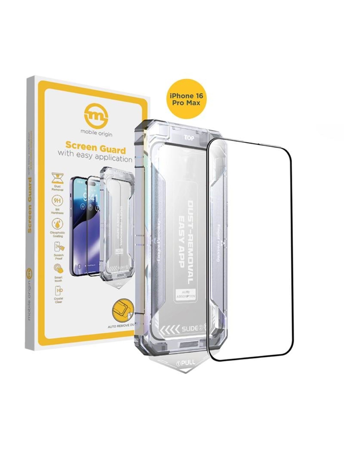 Mobile Origin Yellow Screen Guard With Easy Application - Iphone 16 Pro - Handys Schutzfolie - Sgz-i16pro