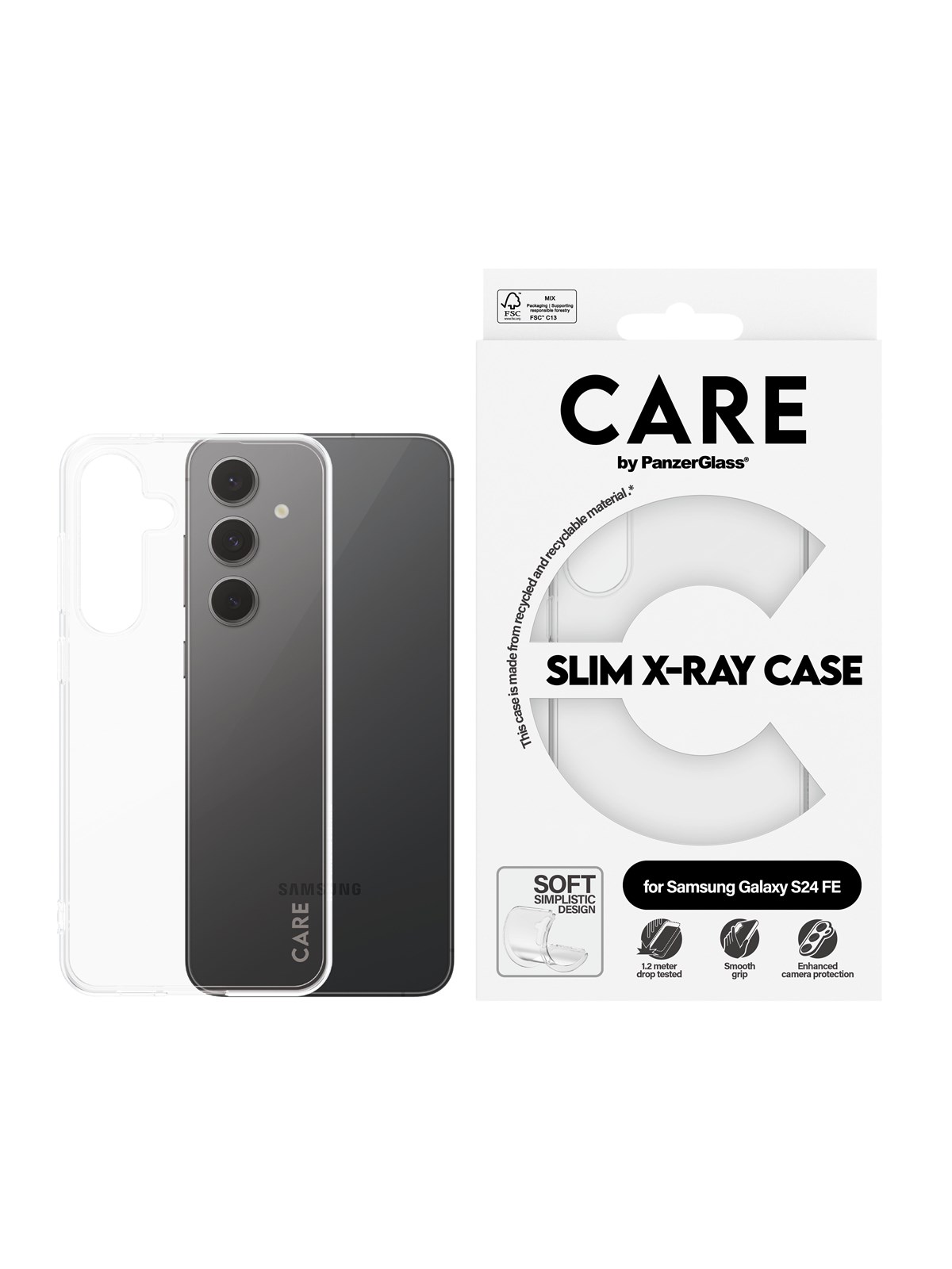 Care by Panzerglass Fashionable Case Transparent X-ray Soft Basic Samsung Galaxy S24 FE - Handys Cover Cases - Panzer1963