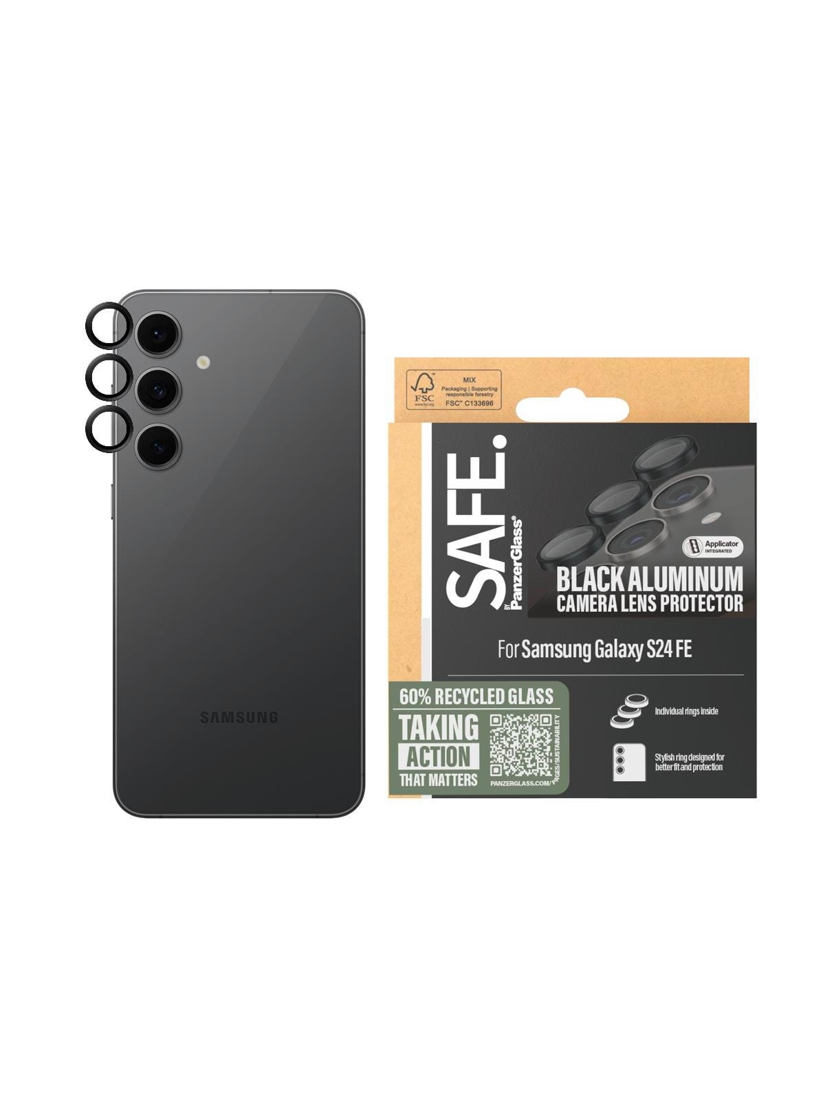 Safe by Panzerglass Camera Lens Protector Samsung Galaxy S24 FE - Black - Handys Schutzfolie - Safe95986