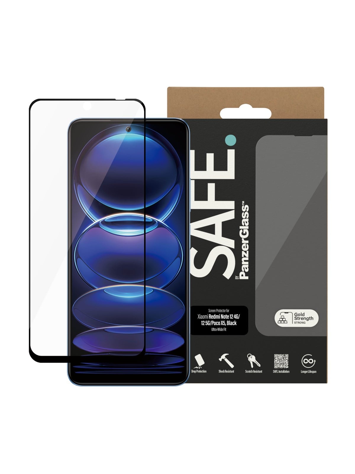 Safe by Panzerglass Screen Protector Xiaomi Redmi Note 12 5G | 12 4G | Poco X5 | Ultra-wide Fit - Handys Schutzfolie - Safe95344