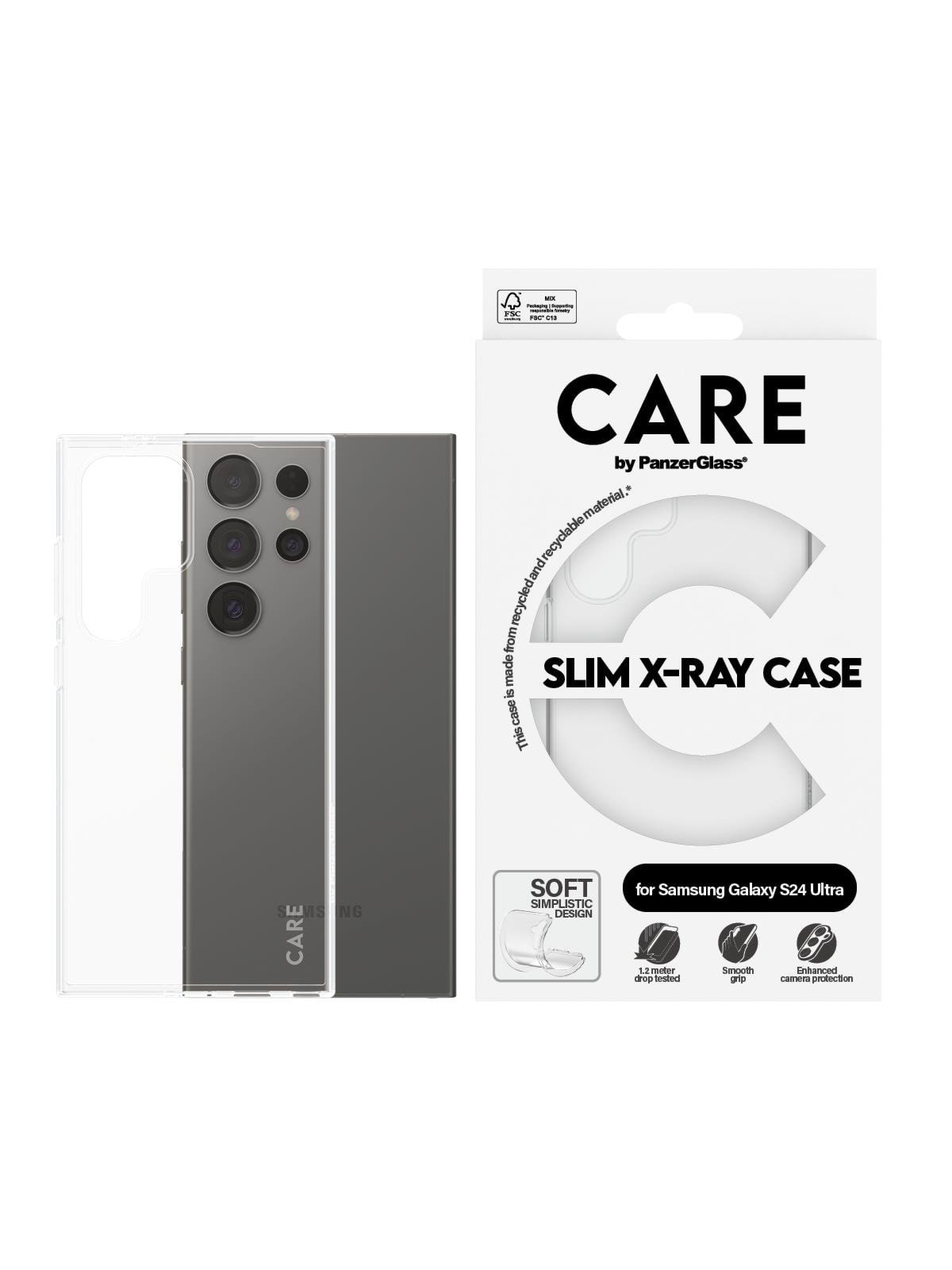 Care by Panzerglass Fashionable Case Transparent X-ray Soft Basic Samsung Galaxy S24 Ultra - Handys Cover Cases - Panzer1962
