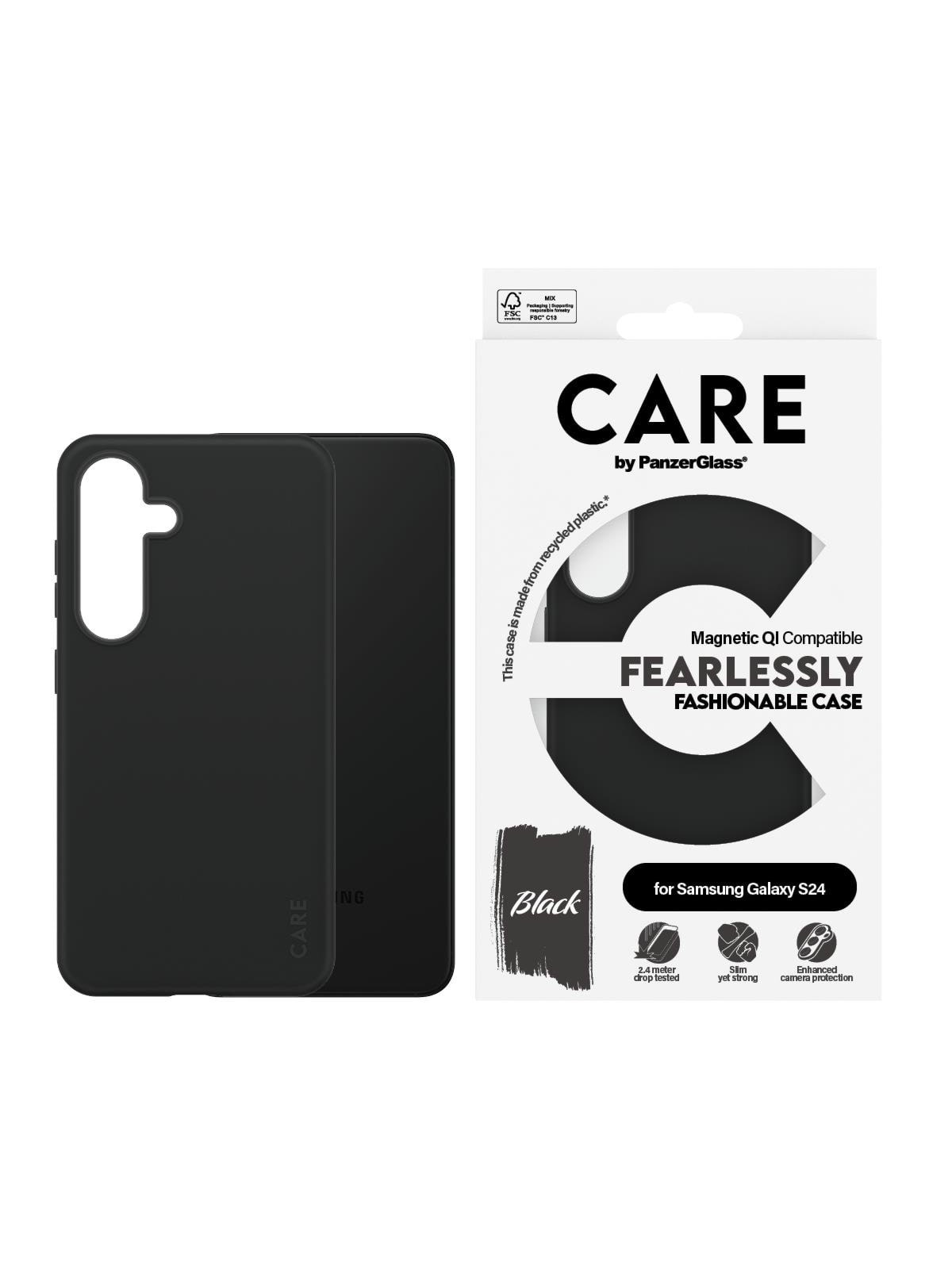 Care by Panzerglass Fashionable Case Black w. QI Compatible Samsung Galaxy S24 - Handys Cover Cases - Panzer1166