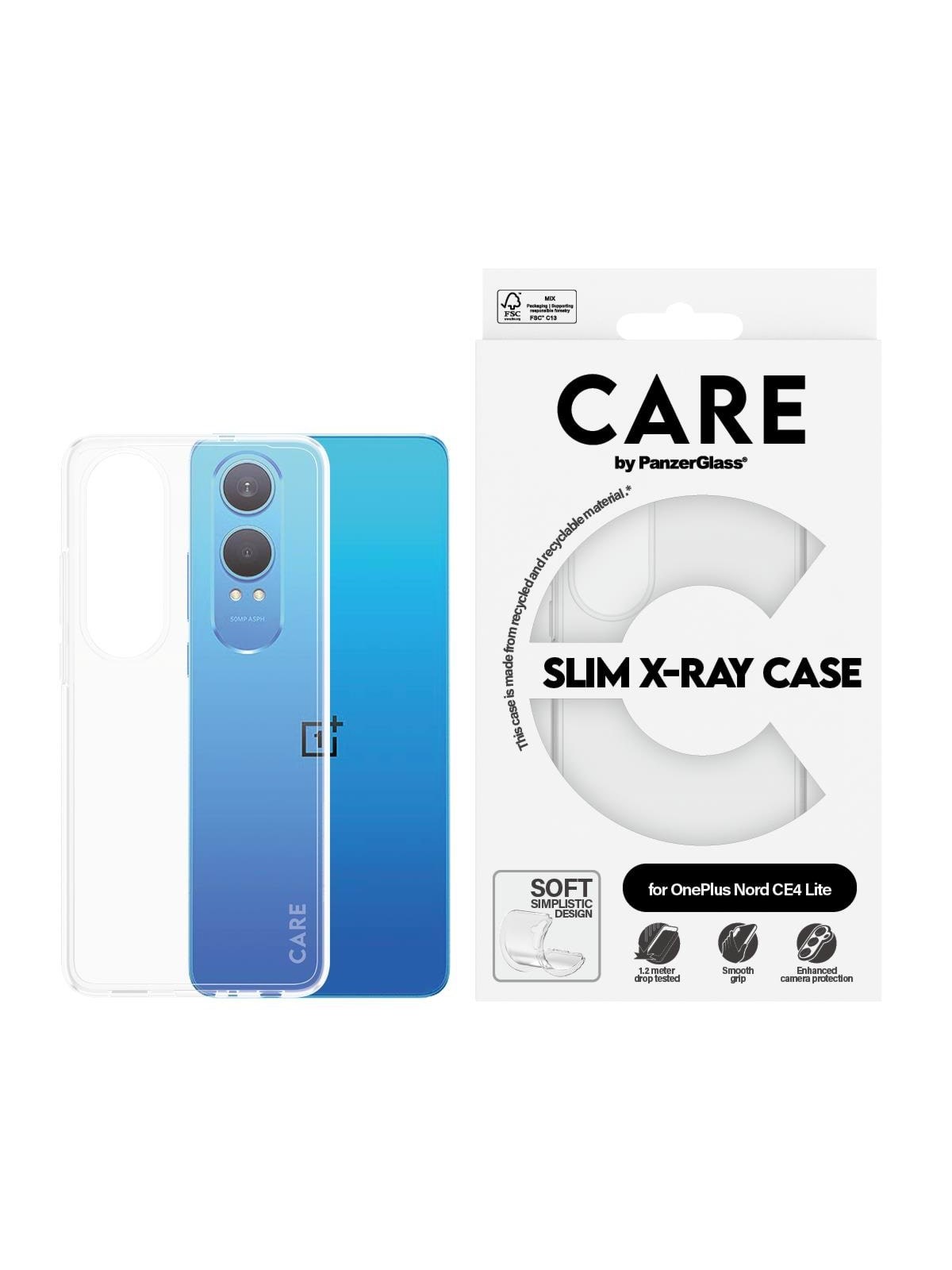 Care by Panzerglass Fashionable Case Transparent X-ray Soft Basic Oneplus Nord Ce4 Lite - Handys Cover Cases - Panzer1972
