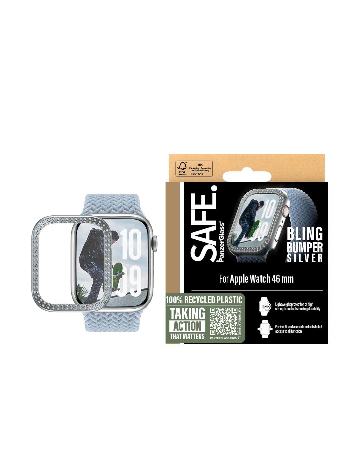 Safe by Panzerglass Bling Bumper Silver Apple Watch Series 10 | 46mm - Smartwatch Accessories - Safe95910