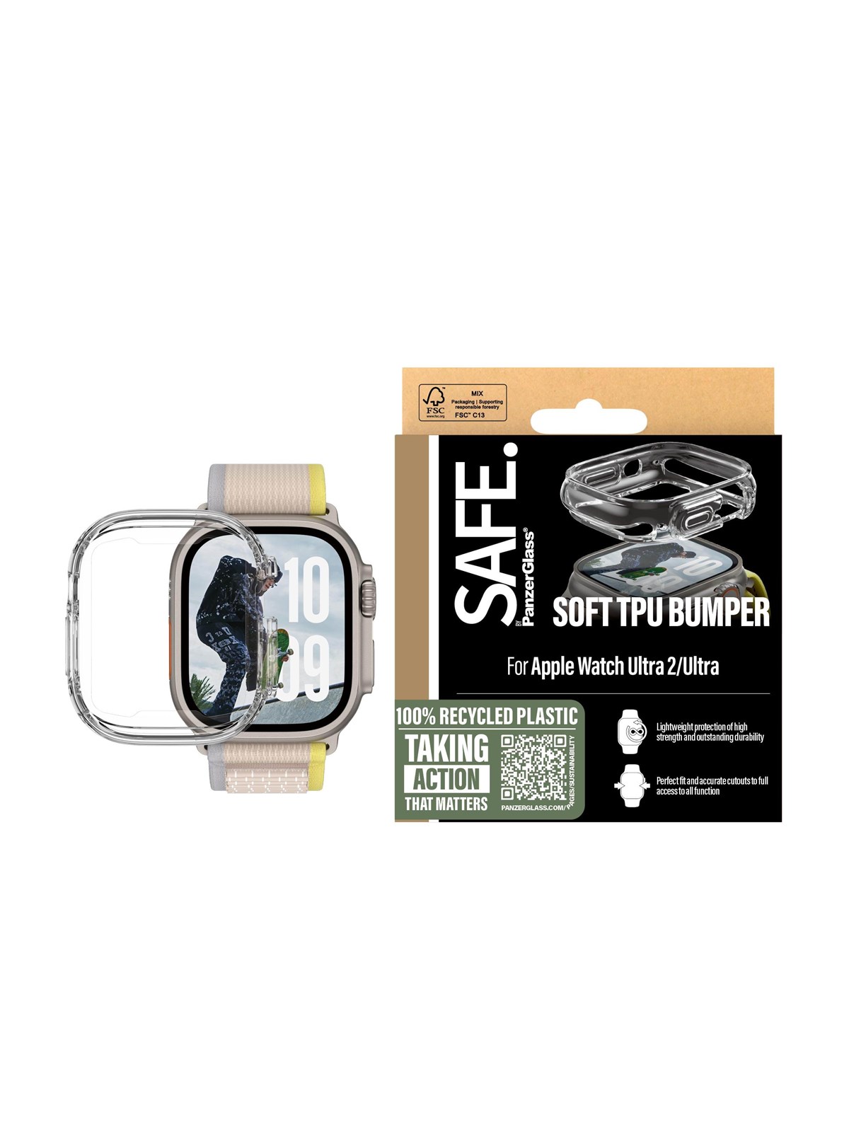 Safe by Panzerglass Tpu Bumper Transparent Apple Watch Ultra 2 - Smartwatch Accessories - Safe95908