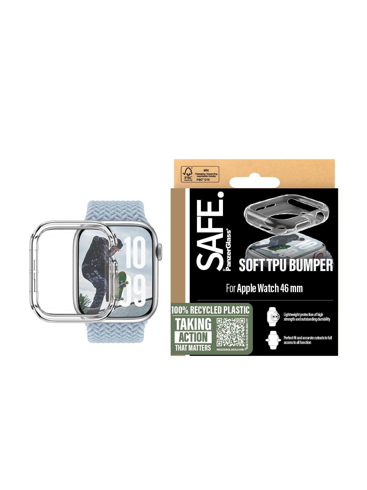 Safe by Panzerglass Tpu Bumper Transparent Apple Watch Series 10 | 46mm - Smartwatch Accessories - Safe95907