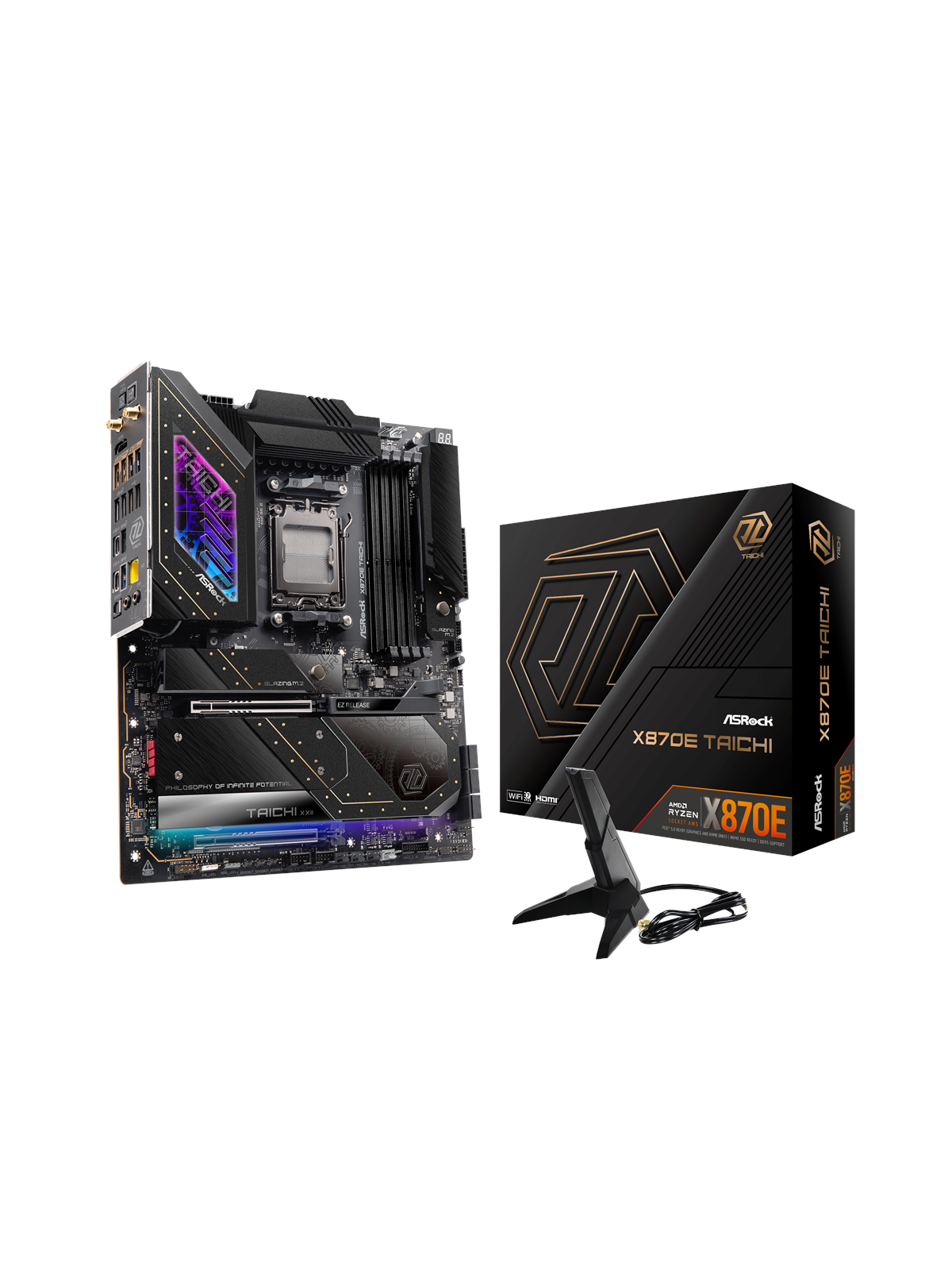 Asrock X870e Taichi Mainboard - Amd X870e - Amd Am5 Socket - Ddr5 Ram - Extended Atx - 90-mxbp90-a0uayz