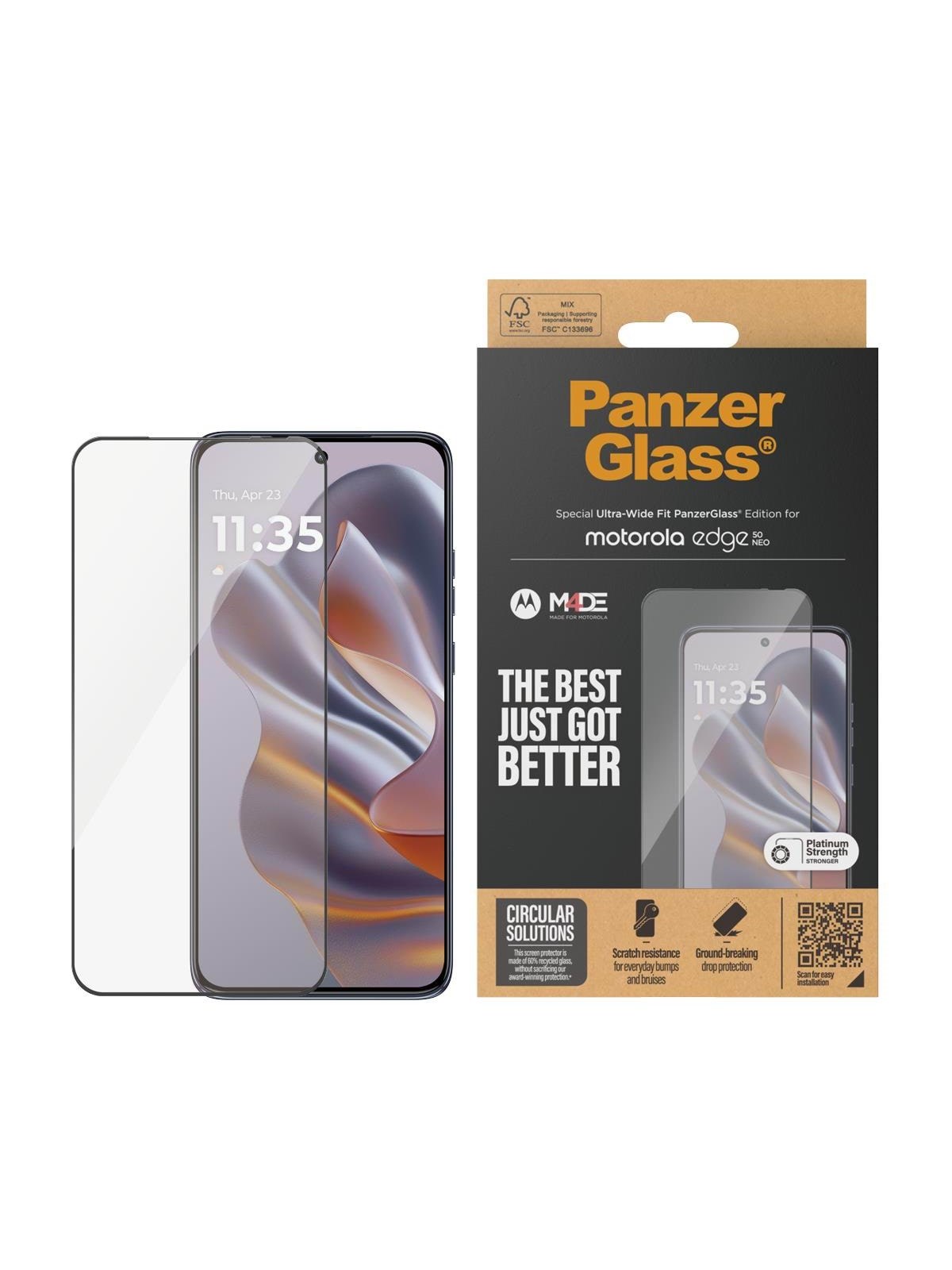 Panzerglass Screen Protector Motorola Edge 50 Neo | Ultra-wide Fit - Handys Schutzfolie - Panzer6595