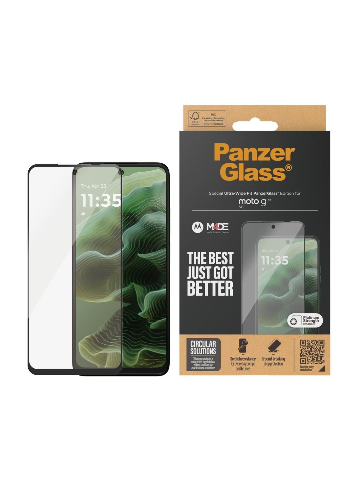 Panzerglass Screen Protector Motorola Moto G35 5G | Ultra-wide Fit - Handys Schutzfolie - Panzer6596