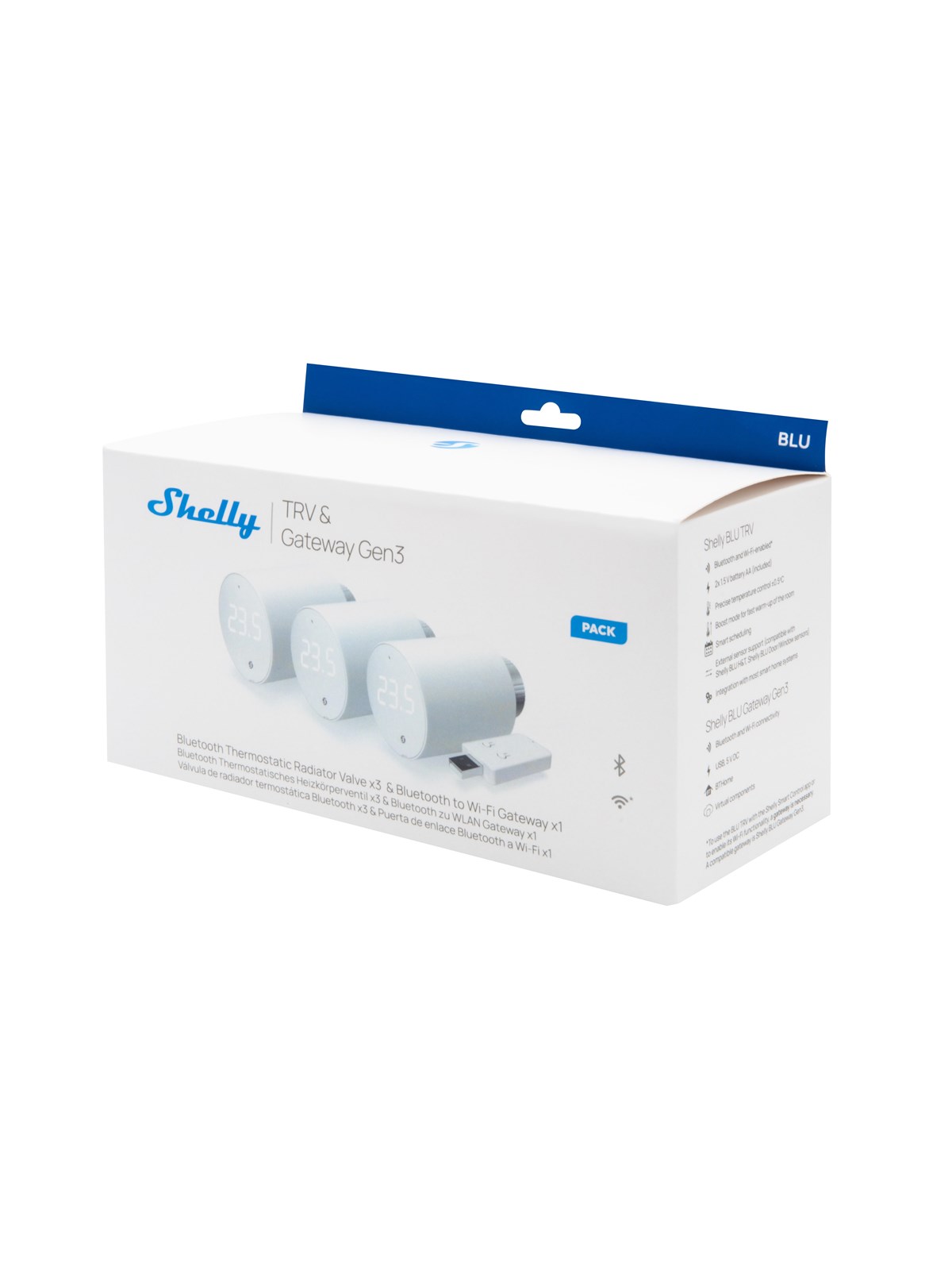 Shelly Blu Trv 3-pack + Blu Gateway Gen3 - Smart Home - Shelly-blu-trv-3pc