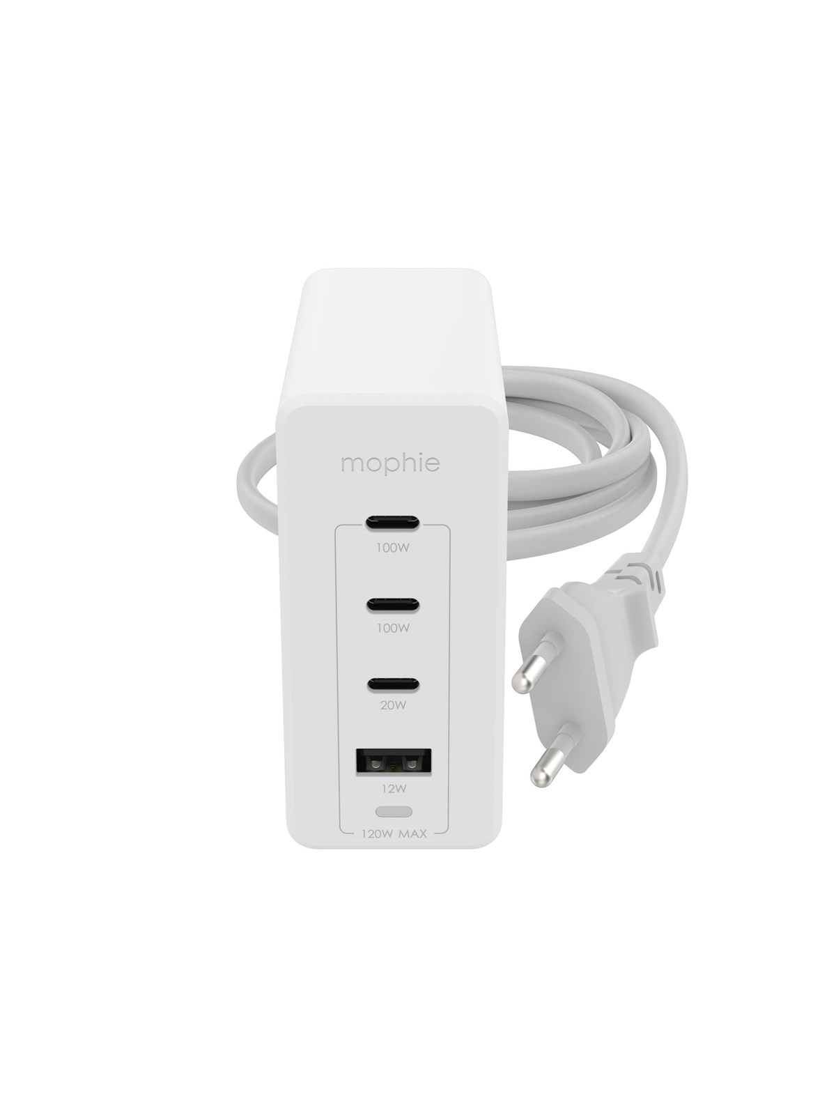 Mophie Usb-c 120w Wall Adapter PD Hub (3xusb-c + 1xusb-a) Gan - White - Handys Adapter Und Ladegeraete - 409909309