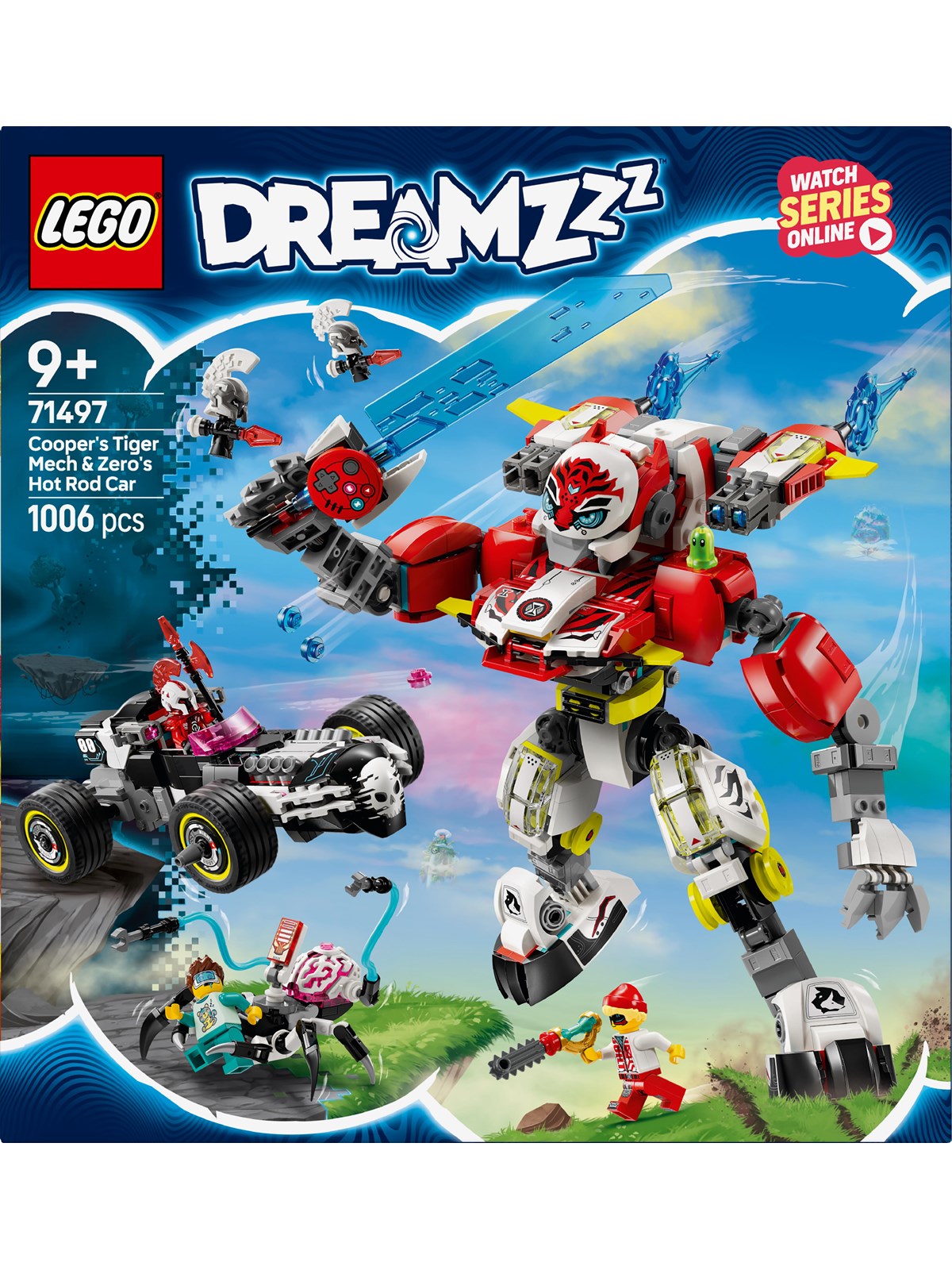 Lego Dreamzzz 71497 Coopers Tiger-mech Und Zero's Hot Rod Auto