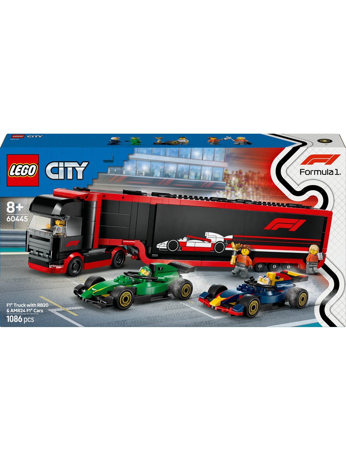 Lego 60445 F1 Transporter Mit Rb20 & Amr24 F1 Rennautos
