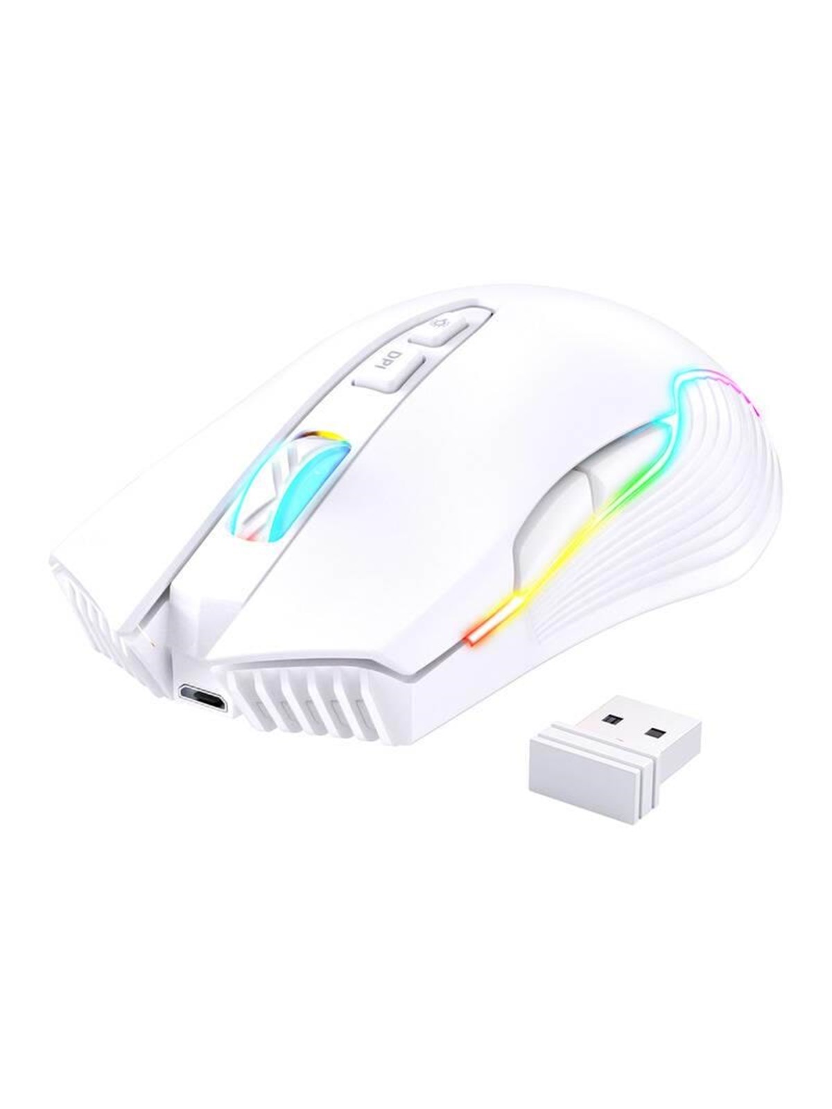 Onikuma Cw905 Wireless - Gaming Maus (Weiß Mit Rgb Licht) - Cw905w Wireless