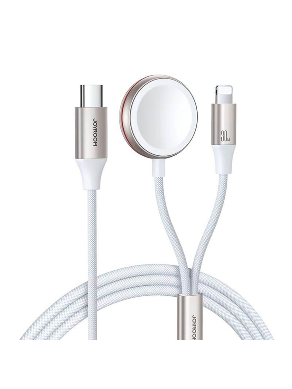 Joyroom Fast Charging Magnetic Charger 2-in-1 S-iw012 30w 1.5m (White) - Handys Adapter Und Ladegeraete