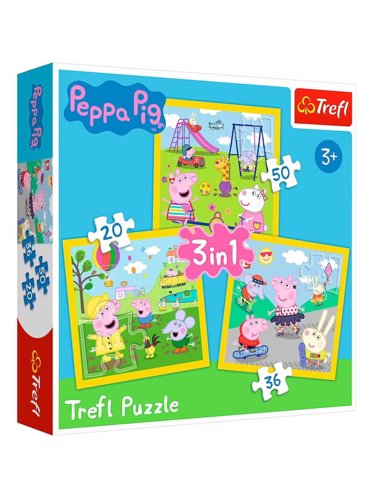 Trefl Puzzle - Peppa Pig - Peppas Happy Day (3in1) Boden - Tfl34849