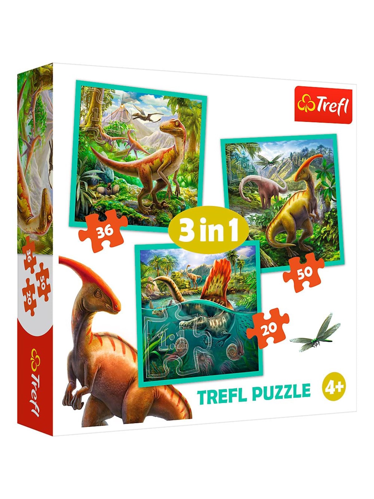 Trefl Puzzle - The Extraordinary World of Dinosaurs (3in1) Boden - Tfl34837