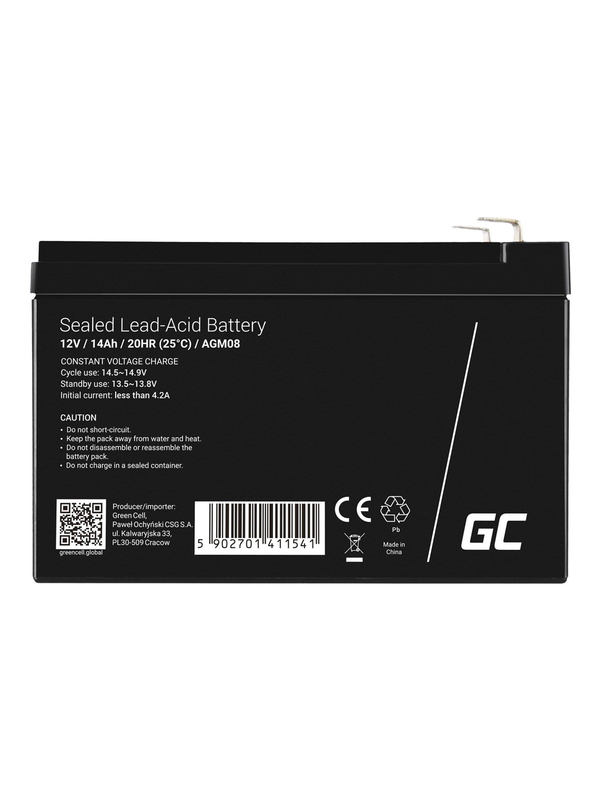 Green Cell Agm08 Agm 12v/14ah Gel Deep Cycle - Usvs