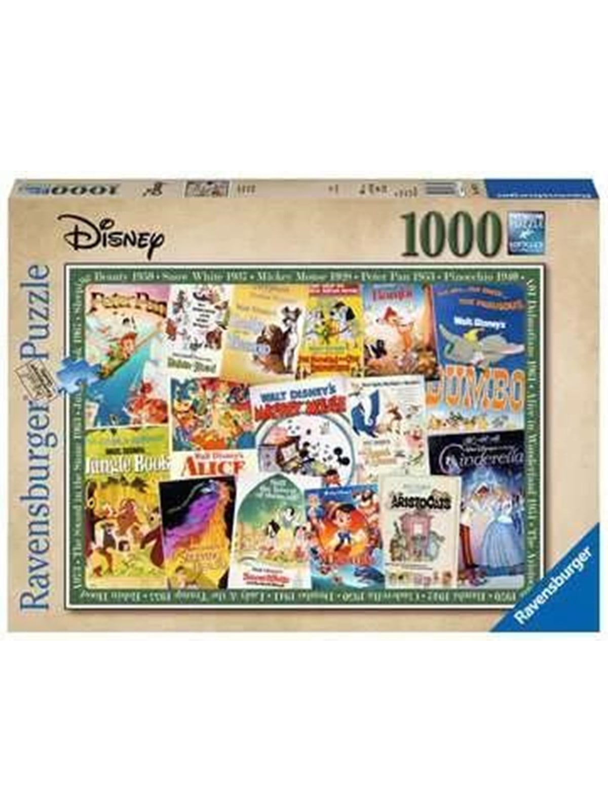 Ravensburger Disney Vintage Movie Posters (1000) - Puzzle - 12000689