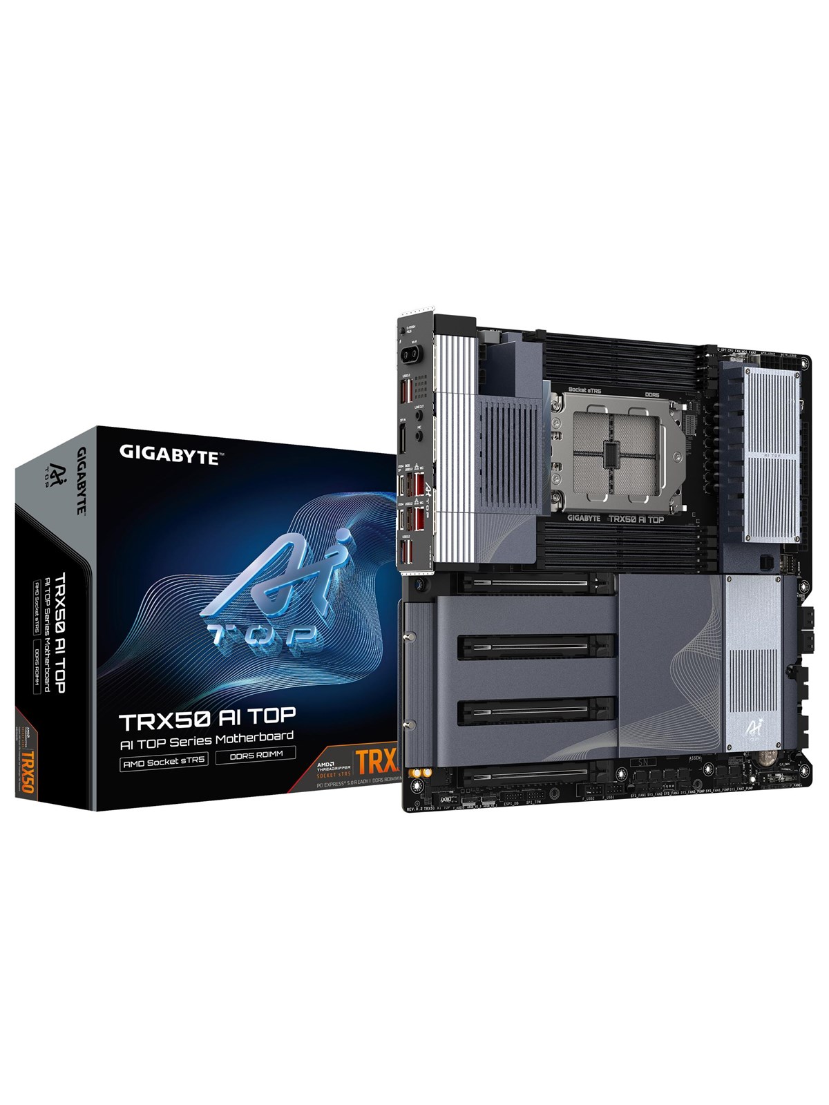 Gigabyte Trx50 AI Top Mainboard - Amd Trx50 - Amd Str5 Socket - Ddr5 Ram - Extended Atx