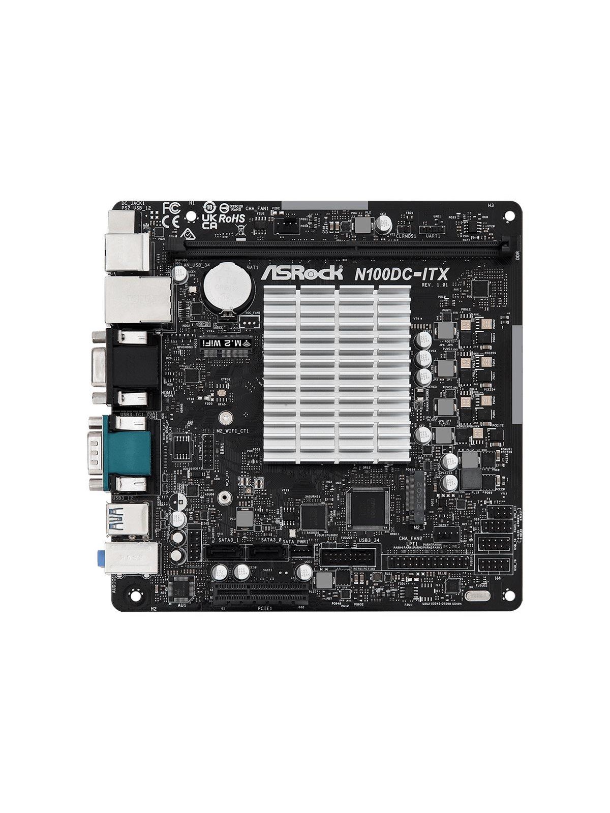 Asrock N100dc-itx - Motherboard - Mini Itx - Intel N-series N100 Mainboard - Socket - Ddr4 Ram - Mini-itx - 90-mxblm0-a0uayz