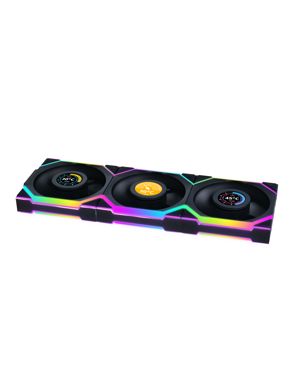Lian Li Uni Fan SL Wireless Lcd Reverse (3-pack) Black - Gehäuselüfter - 120mm - Schwarz Mit Rgb Led - 29 Dba - Gehaeuseluefter - G99.12rsllcd1w3b.00