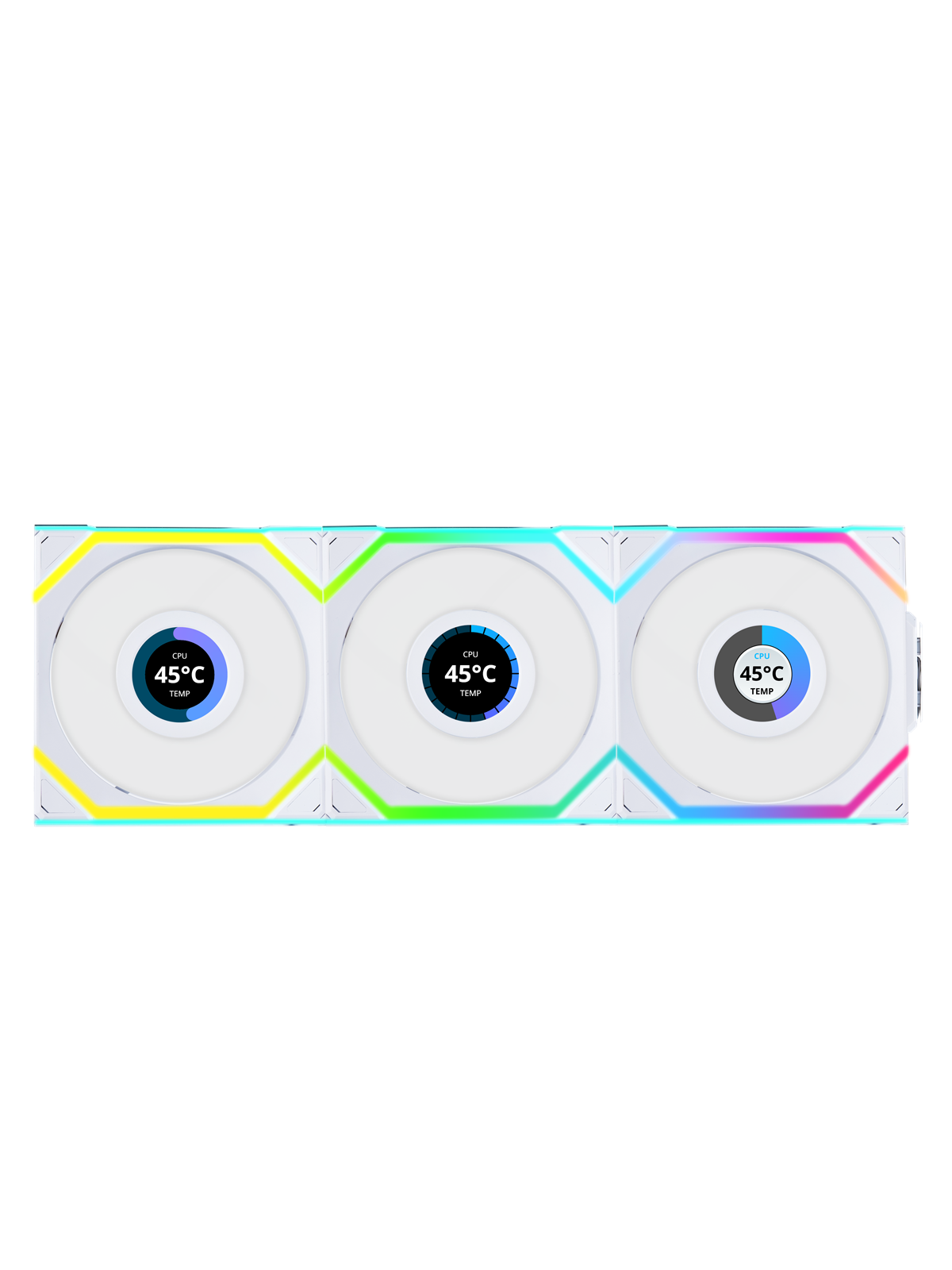 Lian Li Uni Fan SL Wireless Lcd Reverse 3 Pack White - Gehäuselüfter - 120mm - Weiß Mit Rgb-beleuchtung - 29 Dba - Gehaeuseluefter - G99.12rsllcd1w3w.