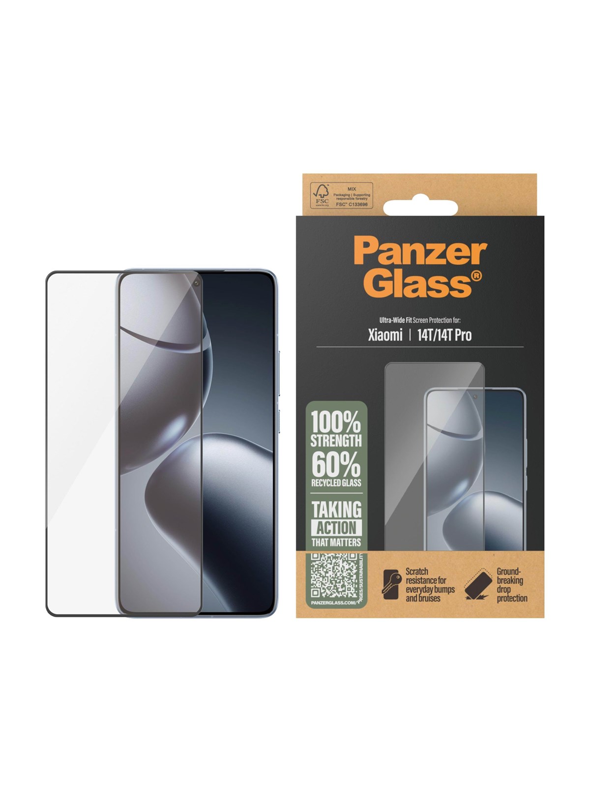 Panzerglass Screen Protector Xiaomi 14t | 14t Pro | Ultra-wide Fit - Handys Schutzfolie - Pgrnuwfg58319