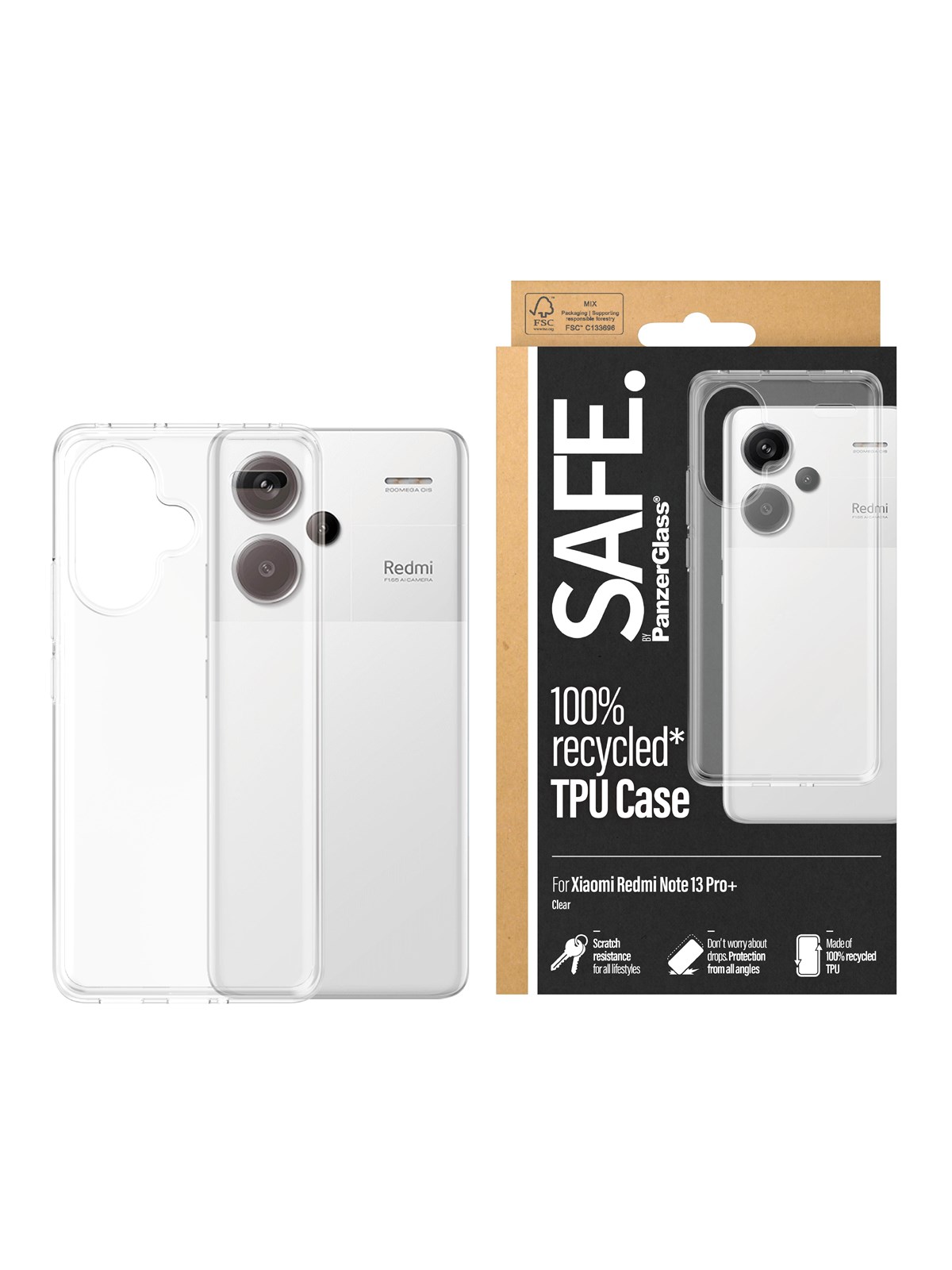 Safe. by Panzerglass Tpu Case For Xiaomi Redmi Note 13 Pro+ - Handys Cover Cases - Safe95714