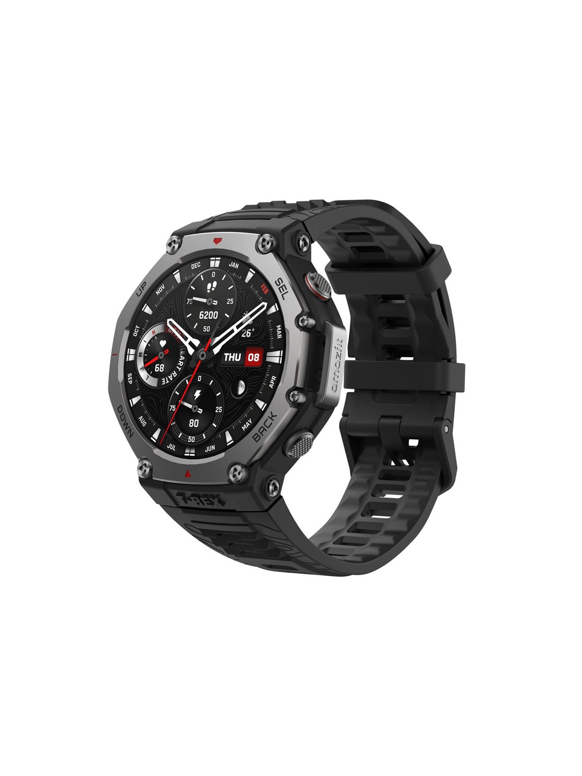 Amazfit T-rex 3 48mm - Onyx Black - Smartwatches Pulsuhren Sportuhren Schrittzaehler - W2323gl1n