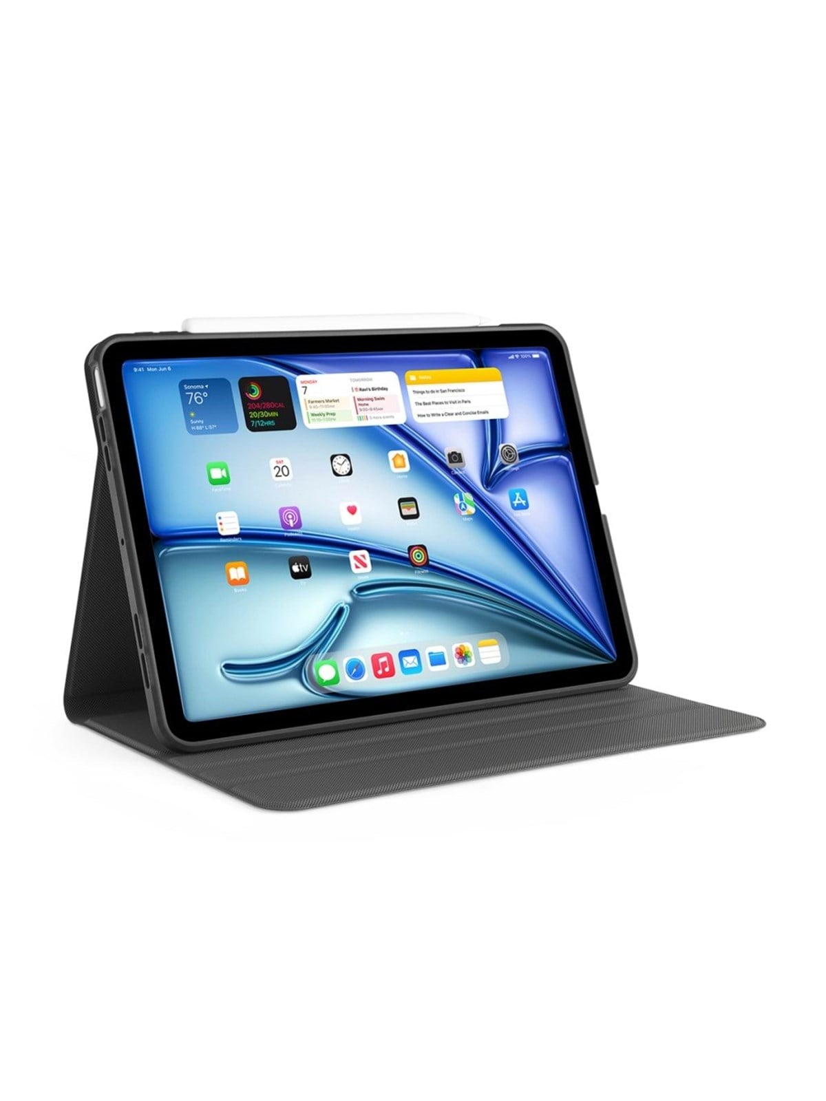 Pipetto Origami No5 Rotating Folio Case - Black - Ipad Air 11" (2025/2024)/ Ipad Air 10.9 (2022/2020) - Tablets Cover Case - P059-49-ad