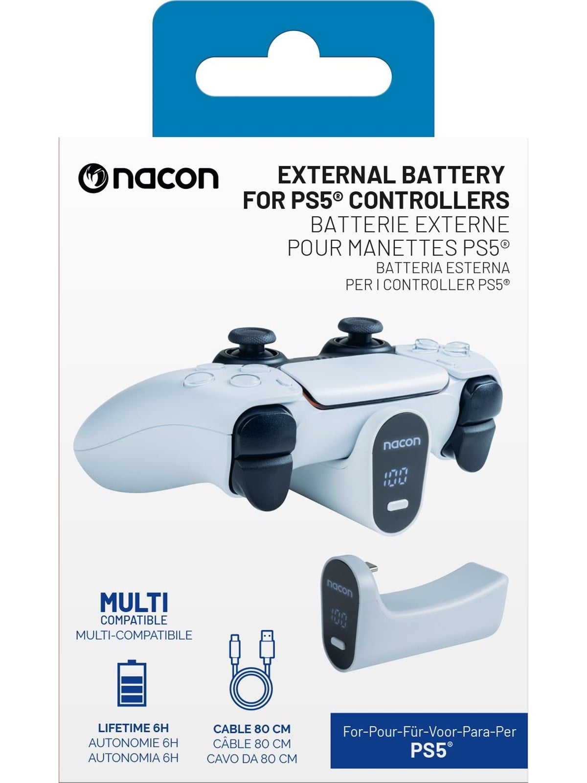 Nacon External Battery - Wired - Sony Playstation 5 - Gaming Zubehoer - 3665962026993