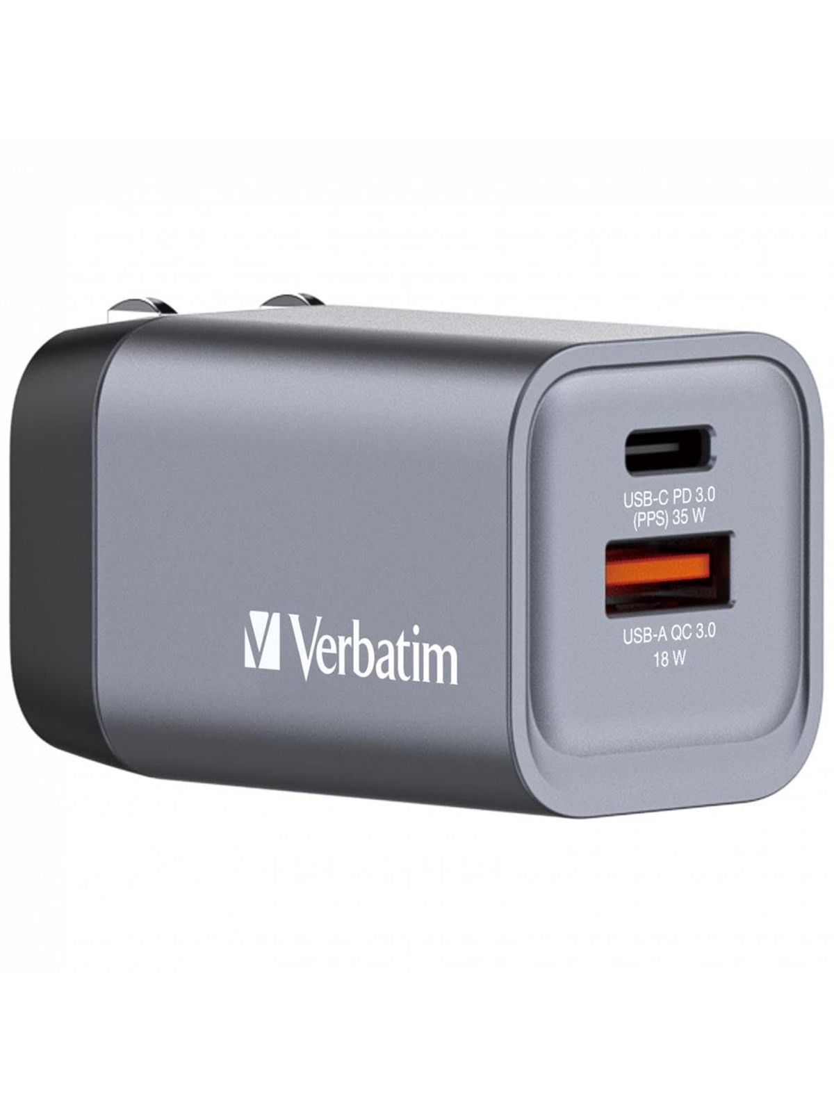 Verbatim Power Adapter - Gan - 24 Pin Usb-c Usb - 35 Watt - Handys Adapter Und Ladegeraete - 32200