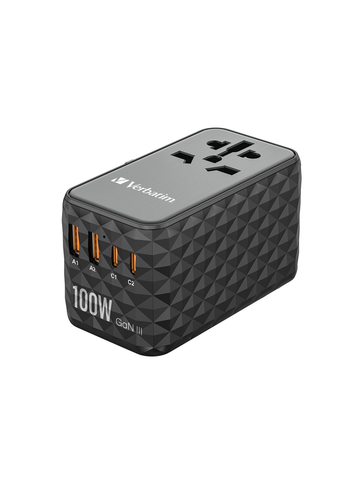 Verbatim Uta-06 Power Adapter - Gan Iii Universal - 2 x Usb 2 x Usb-c - 100 Watt - Handys Adapter Und Ladegeraete - 32121