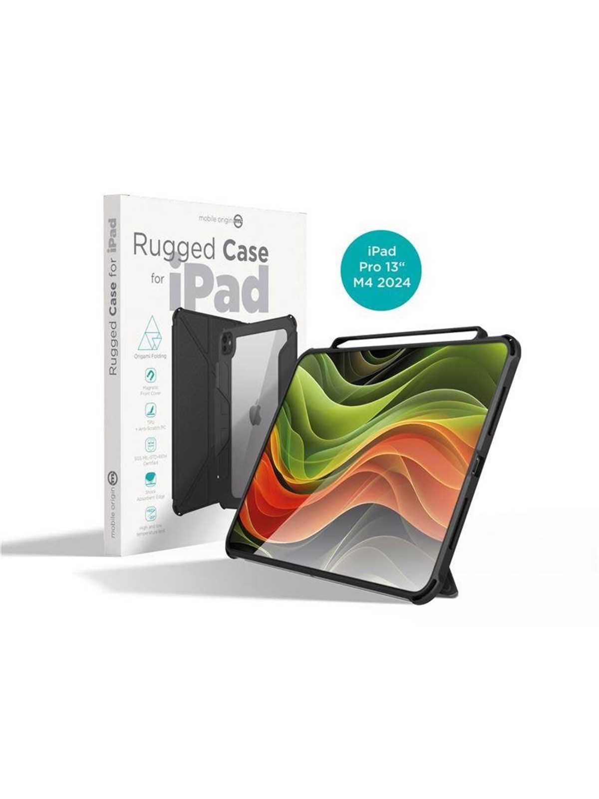 Mobile Origin Rugged Case - Black - Ipad Pro 13" (M5 2025/m4 2024) - Tablets Cover Case - Rcipp-13-2024-blk