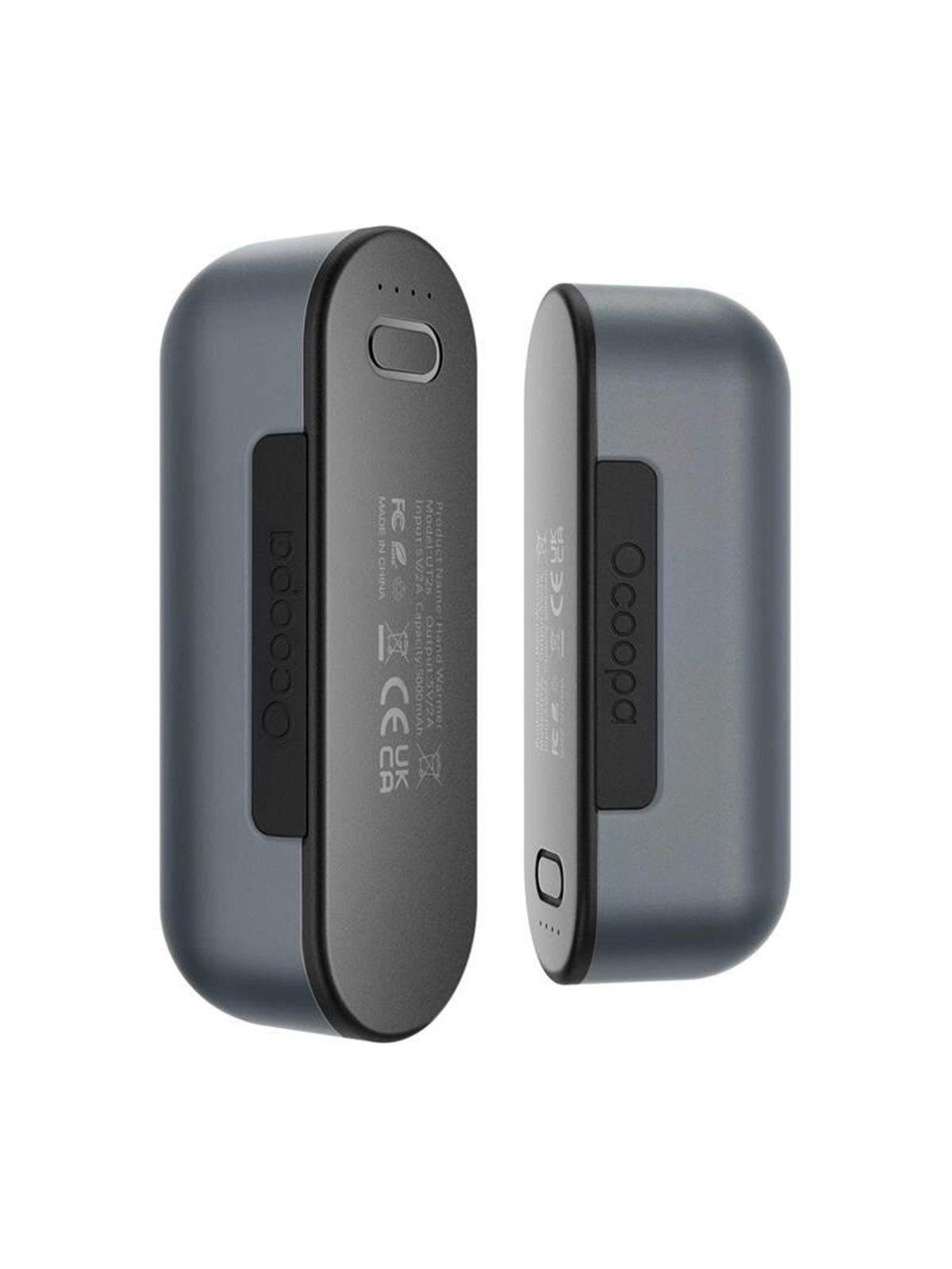 Ocoopa Ut2s 2x5000 Mah Hand Warmer With Powerbank Function Usb-c Powerbank (Akku) - Grau - 5000 Mah - Powerbank Akku - Ut2s-gy