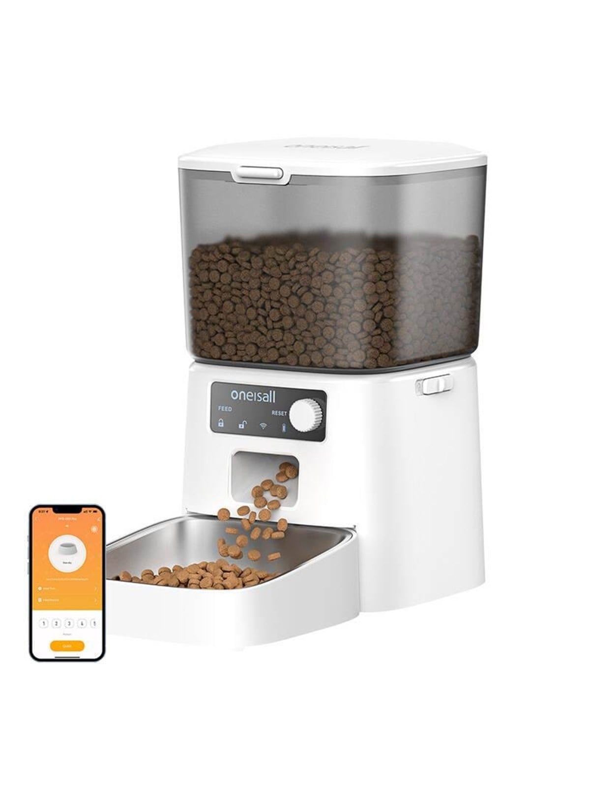 Oneisall Pfd001 Pro Smart Food Dispenser For Pets White - Katzen
