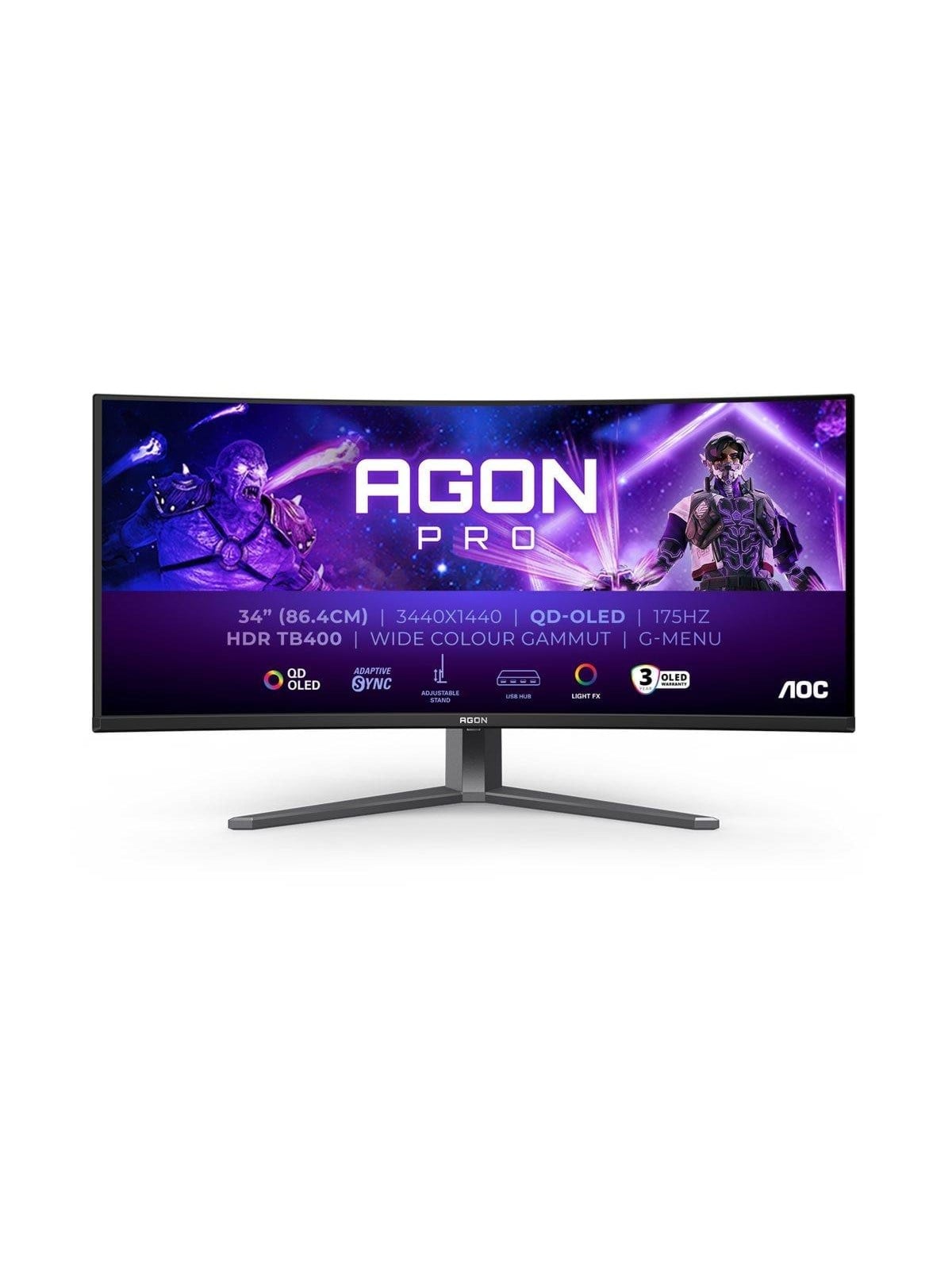 34" Aoc Ag346ucd - 3440×1440 (Uwqhd) - 175 Hz - Qd-oled - Bildschirm