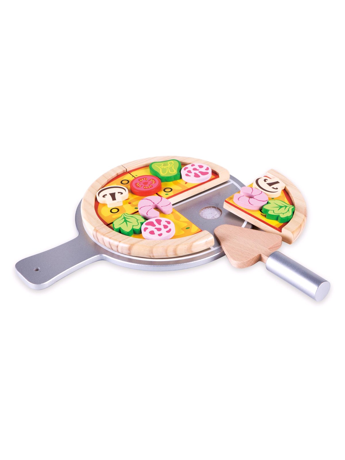 Small Wood Homemade Pizza - Holzspielzeug - L40153