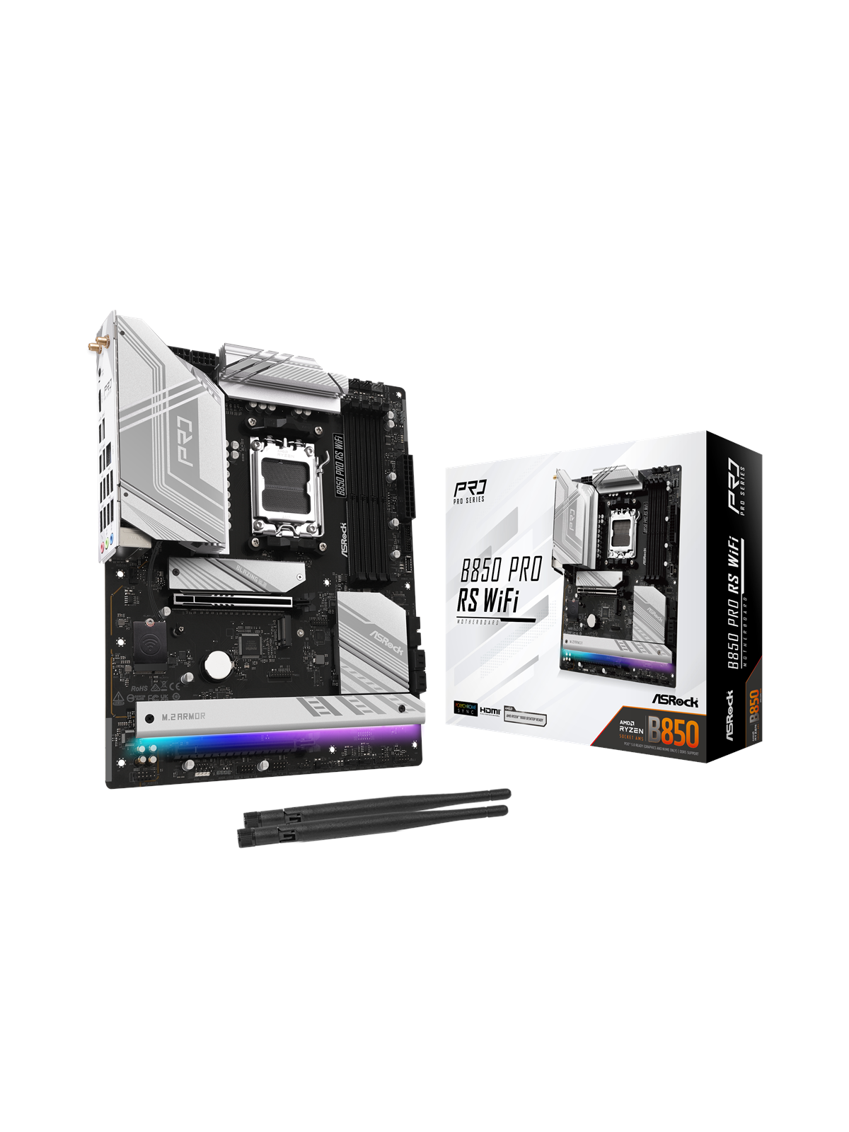 Asrock B850 Pro RS Wifi Mainboard - Amd B850 - Amd Am5 Socket - Ddr5 Ram - Atx - 90-mxbql0-a0uayz